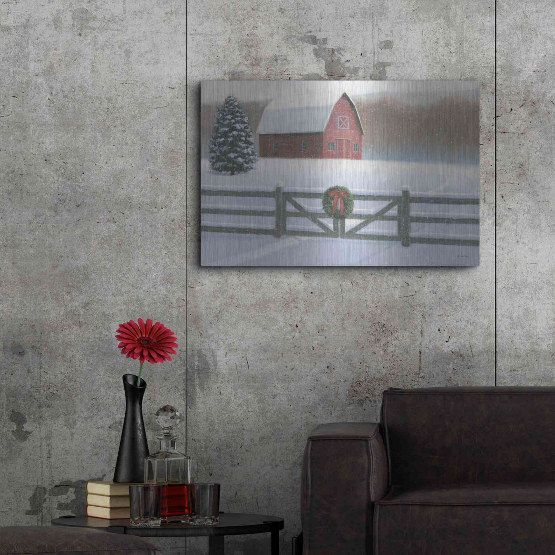 Luxe Metal Art 'Christmas Affinity VI' by James Wiens, Metal Wall Art,36x24