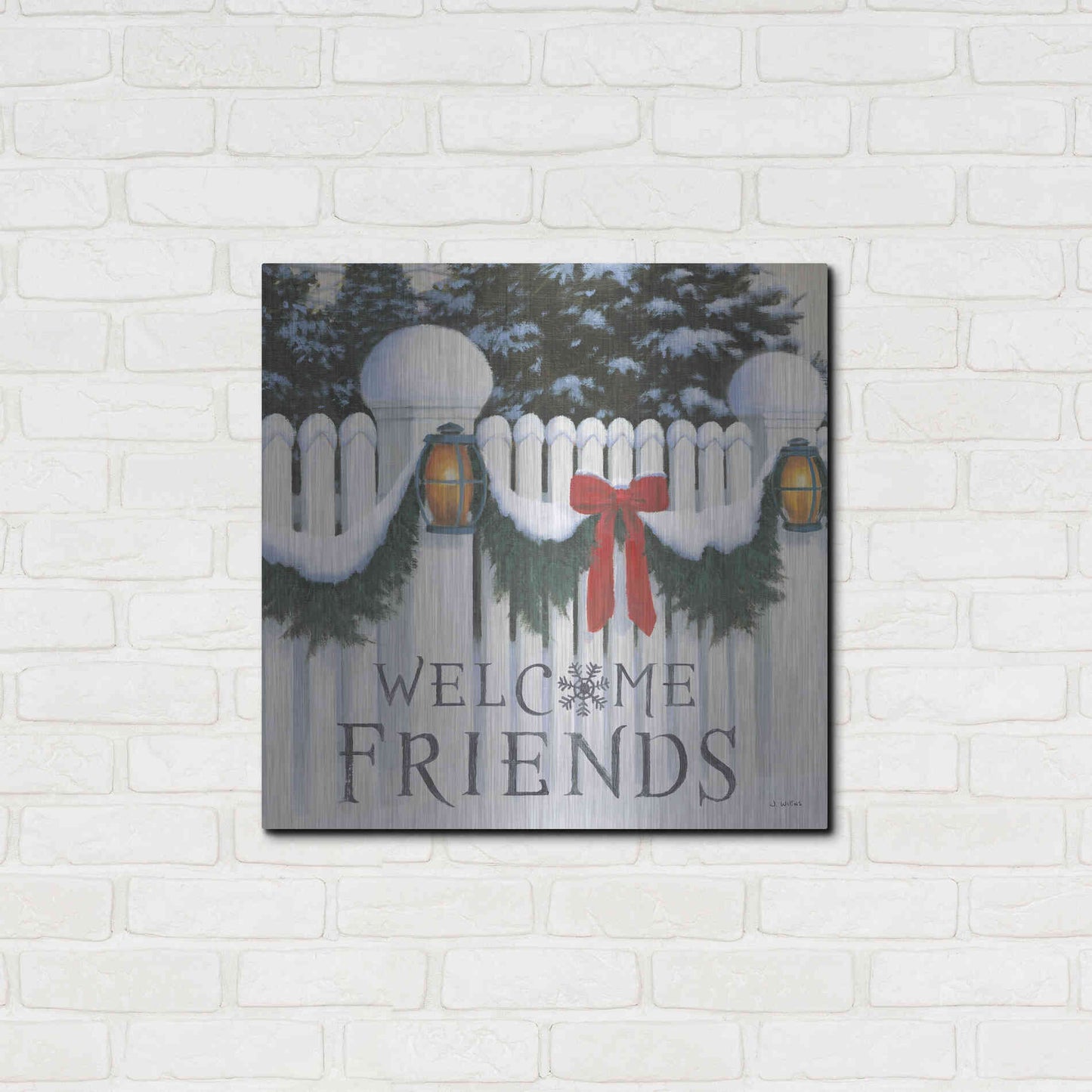 Luxe Metal Art 'Christmas Affinity VIII' by James Wiens, Metal Wall Art,24x24