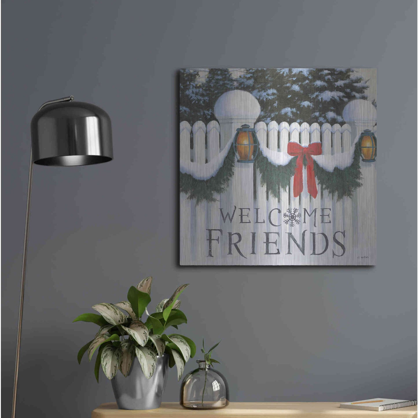 Luxe Metal Art 'Christmas Affinity VIII' by James Wiens, Metal Wall Art,24x24