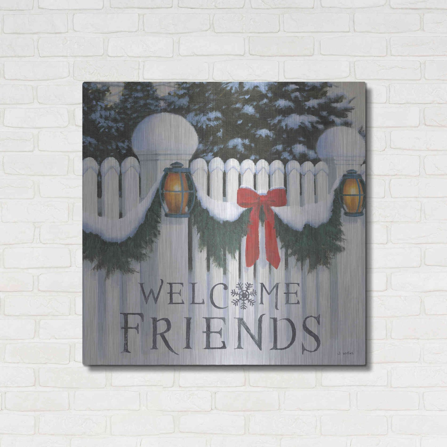 Luxe Metal Art 'Christmas Affinity VIII' by James Wiens, Metal Wall Art,36x36