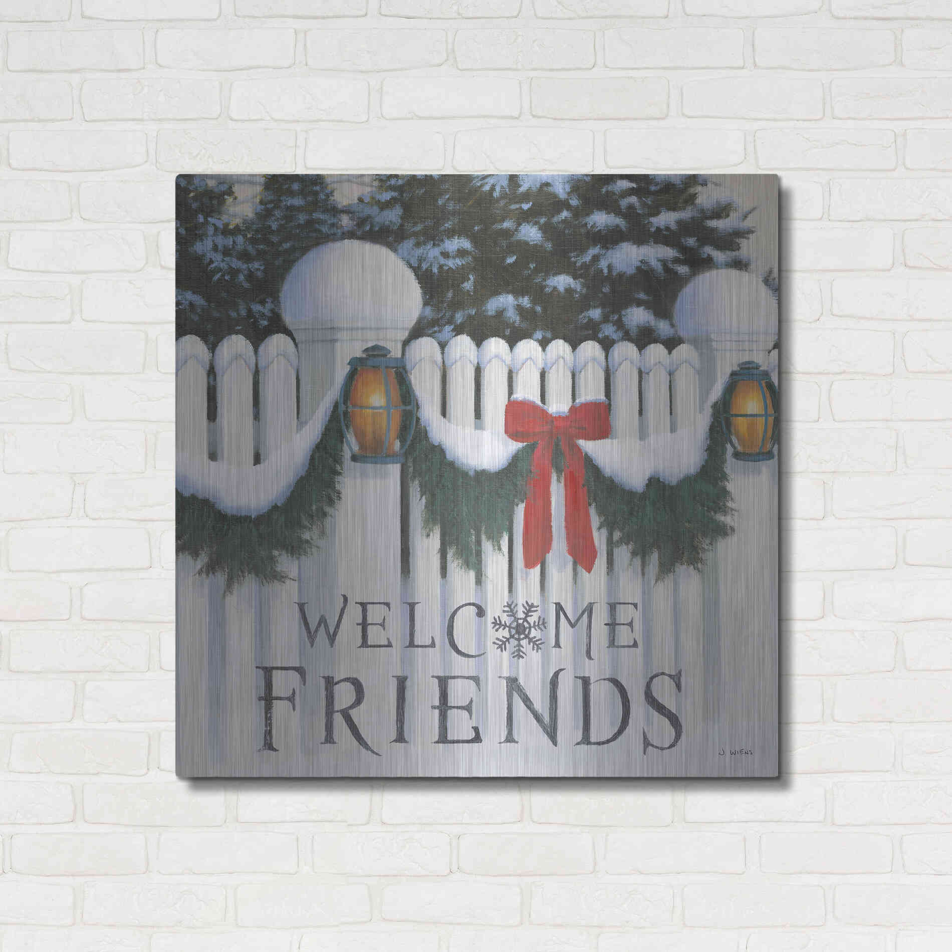 Luxe Metal Art 'Christmas Affinity VIII' by James Wiens, Metal Wall Art,36x36