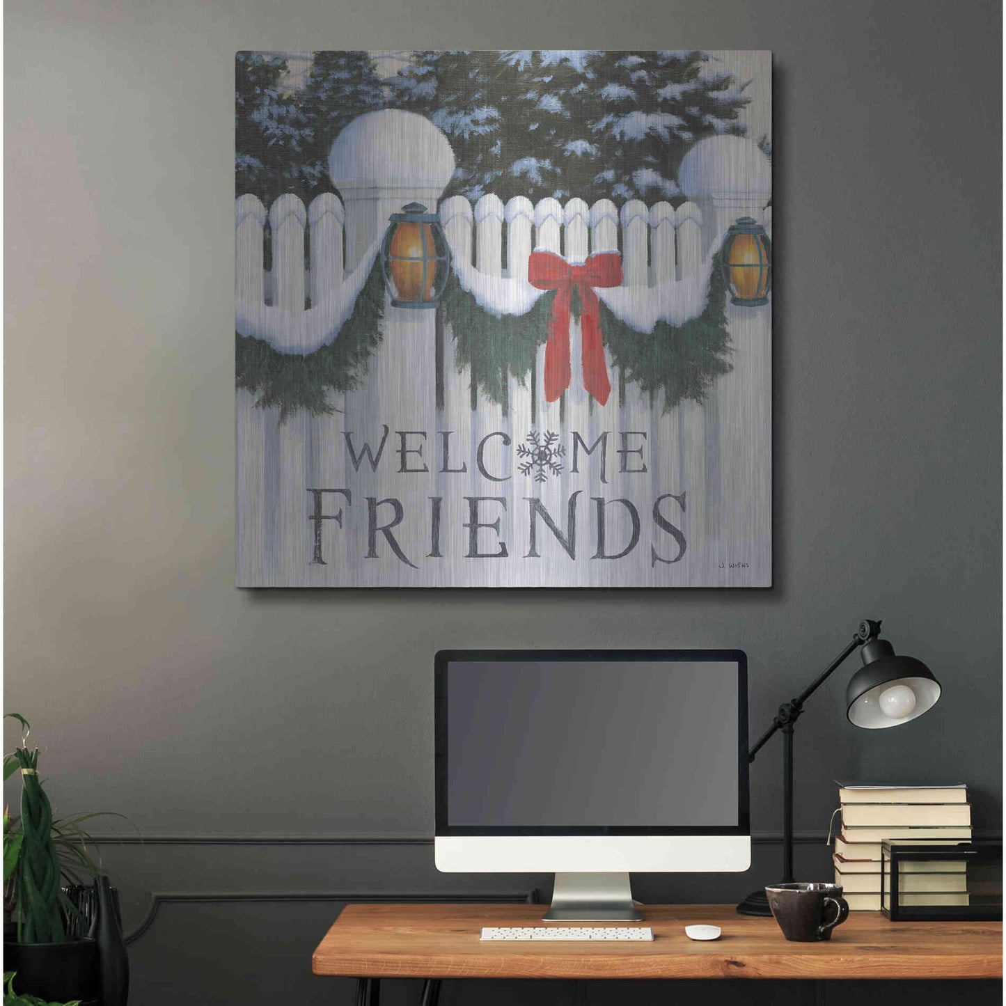 Luxe Metal Art 'Christmas Affinity VIII' by James Wiens, Metal Wall Art,36x36