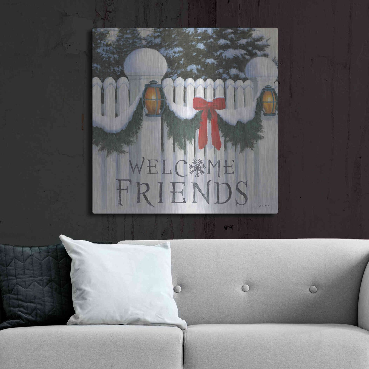 Luxe Metal Art 'Christmas Affinity VIII' by James Wiens, Metal Wall Art,36x36