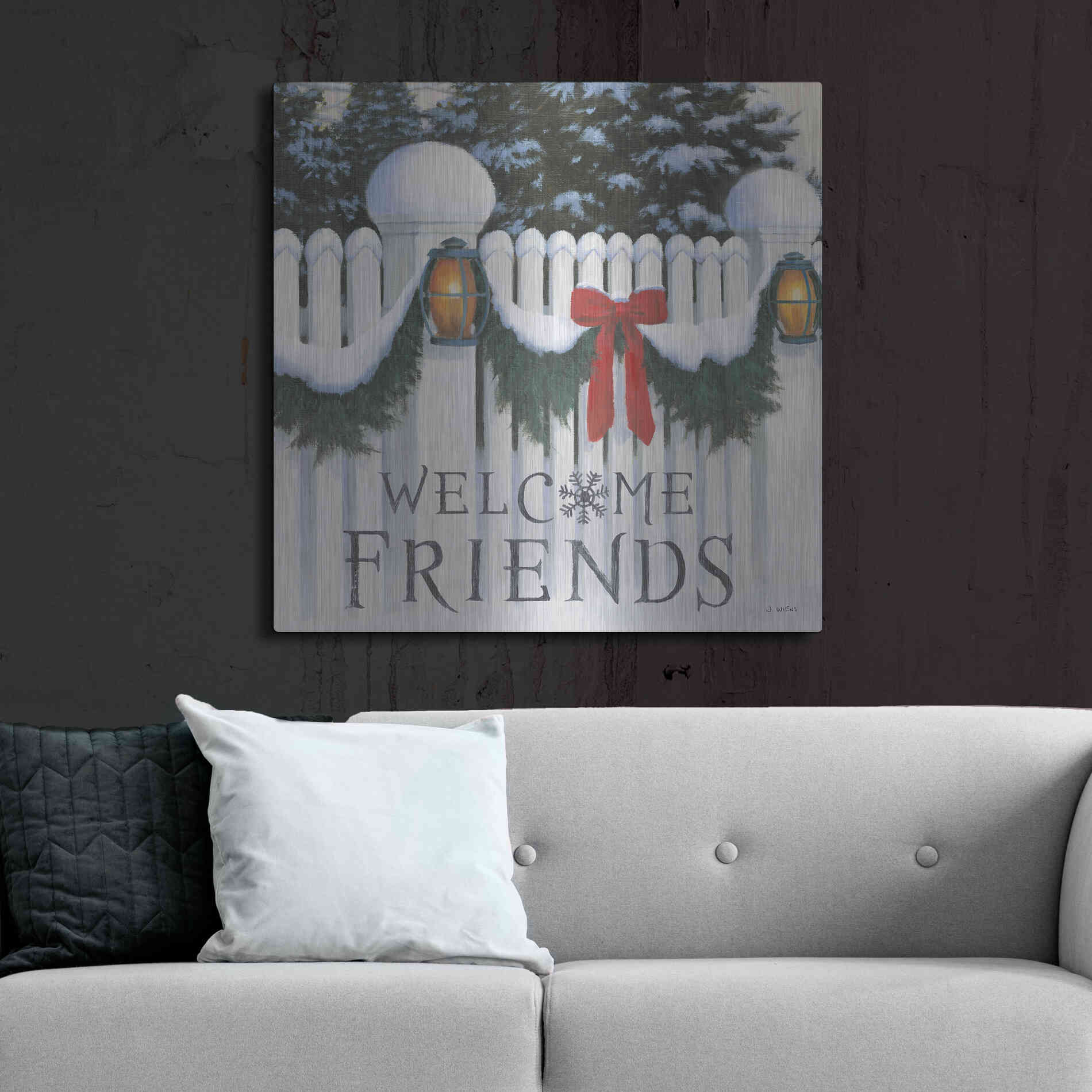 Luxe Metal Art 'Christmas Affinity VIII' by James Wiens, Metal Wall Art,36x36