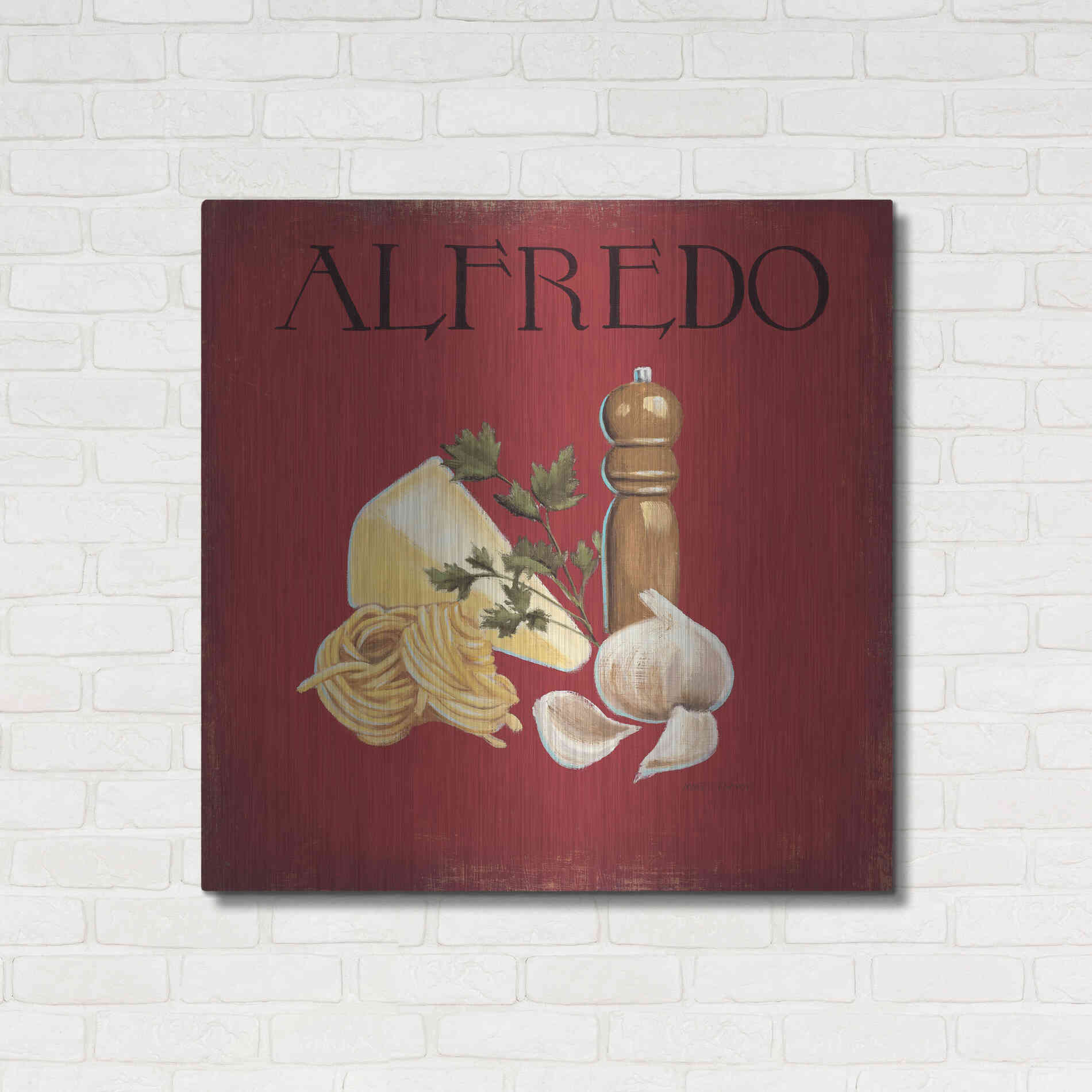 Luxe Metal Art 'Italian Cuisine III' by Marco Fabiano, Metal Wall Art,36x36