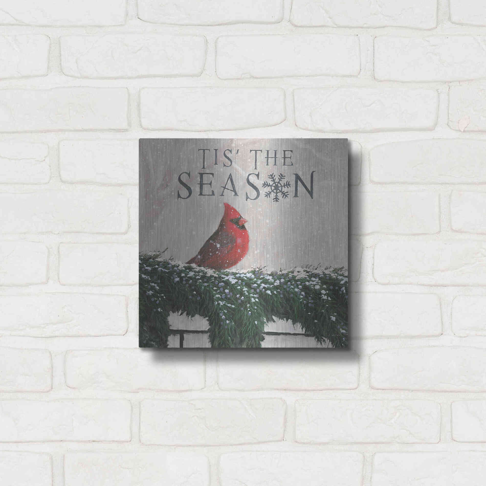 Luxe Metal Art 'Christmas Affinity X' by James Wiens, Metal Wall Art,12x12