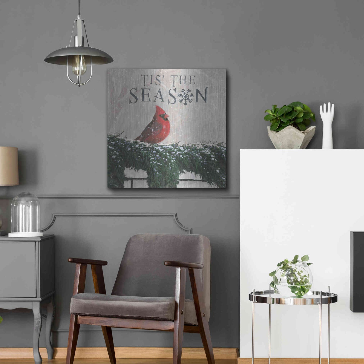 Luxe Metal Art 'Christmas Affinity X' by James Wiens, Metal Wall Art,24x24