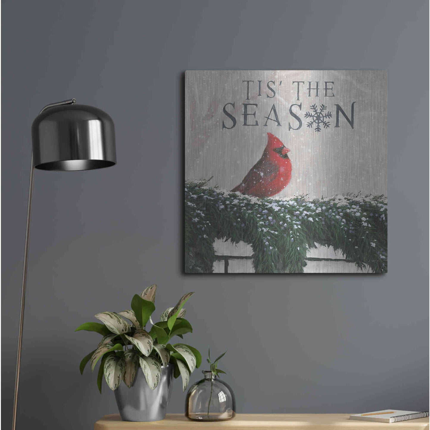 Luxe Metal Art 'Christmas Affinity X' by James Wiens, Metal Wall Art,24x24