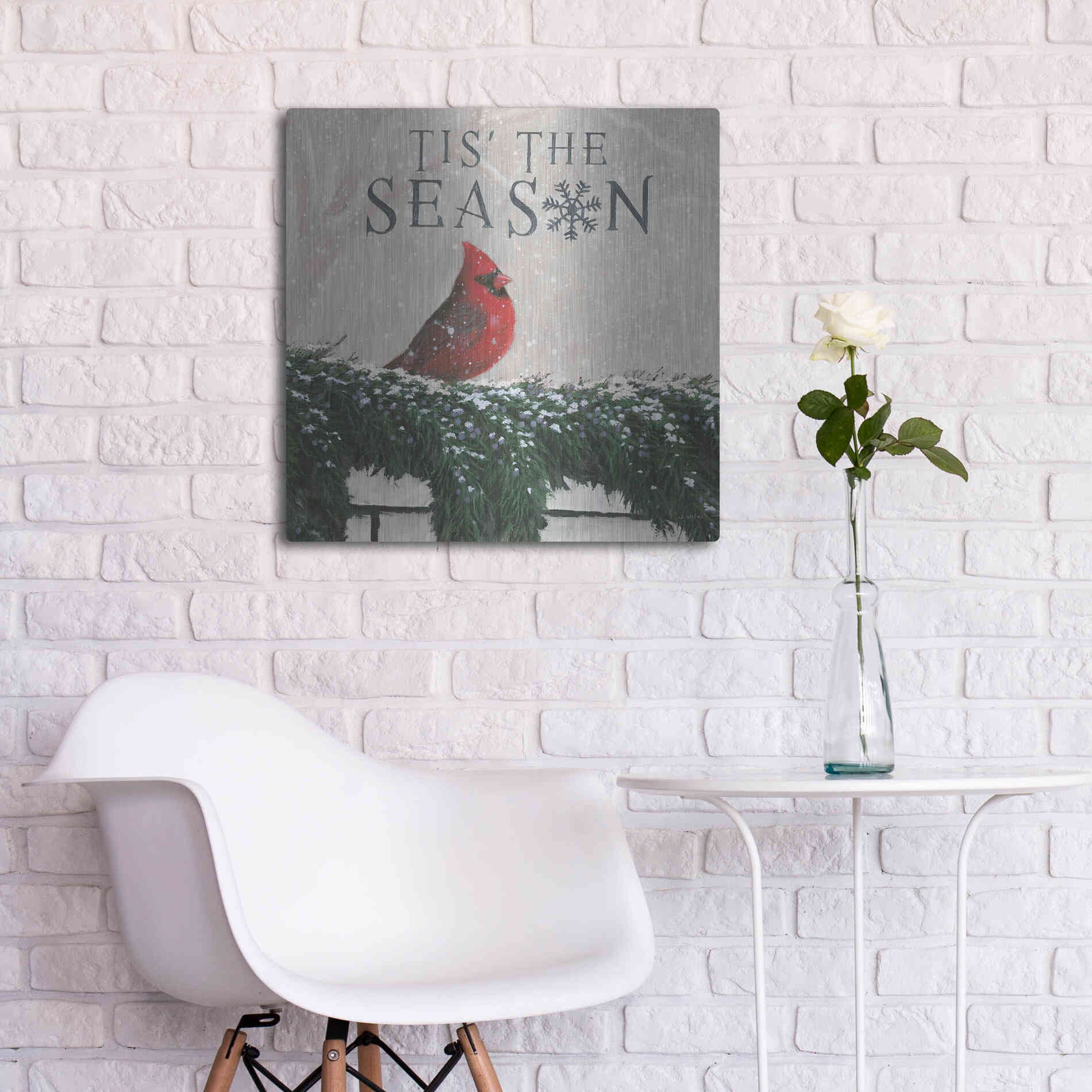 Luxe Metal Art 'Christmas Affinity X' by James Wiens, Metal Wall Art,24x24