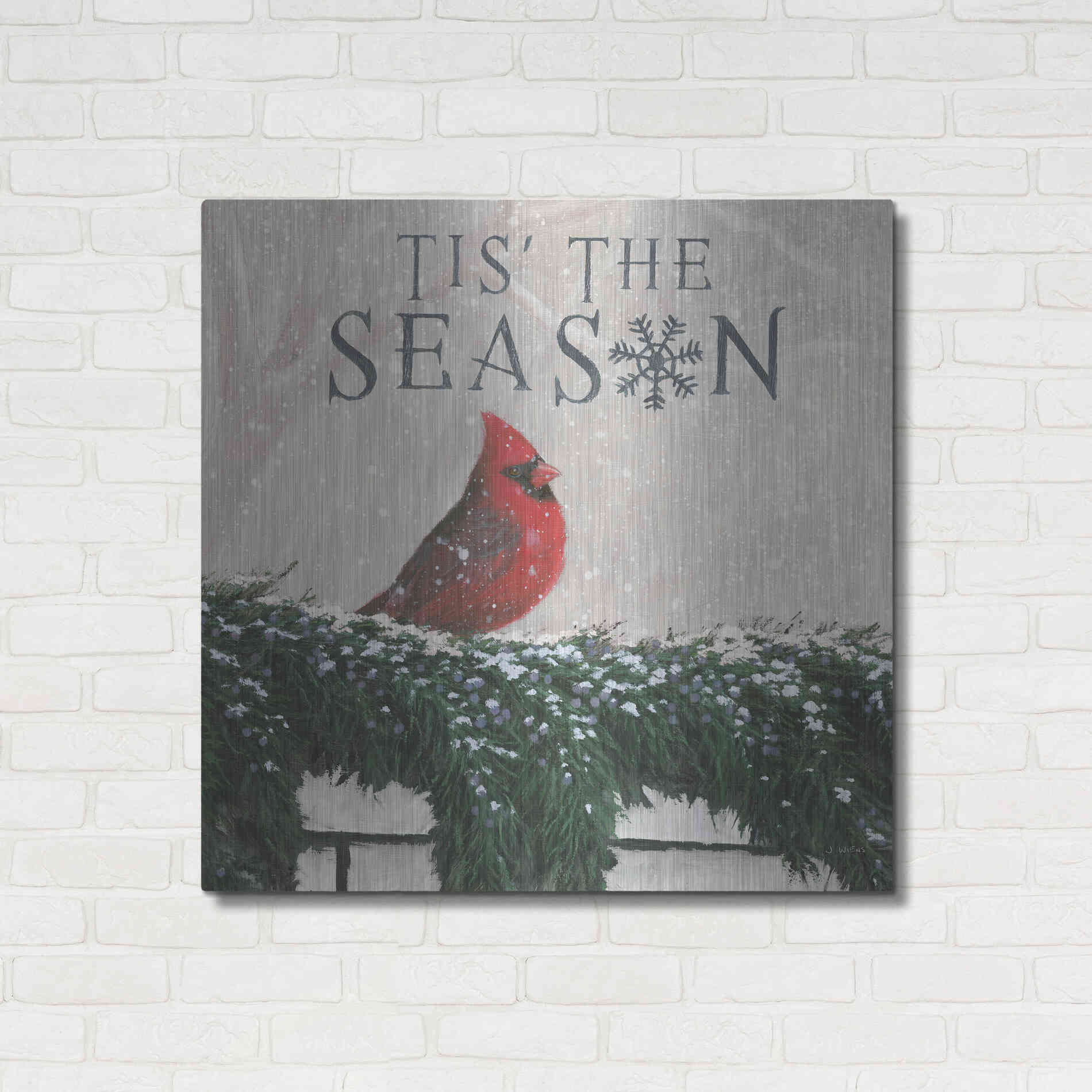 Luxe Metal Art 'Christmas Affinity X' by James Wiens, Metal Wall Art,36x36