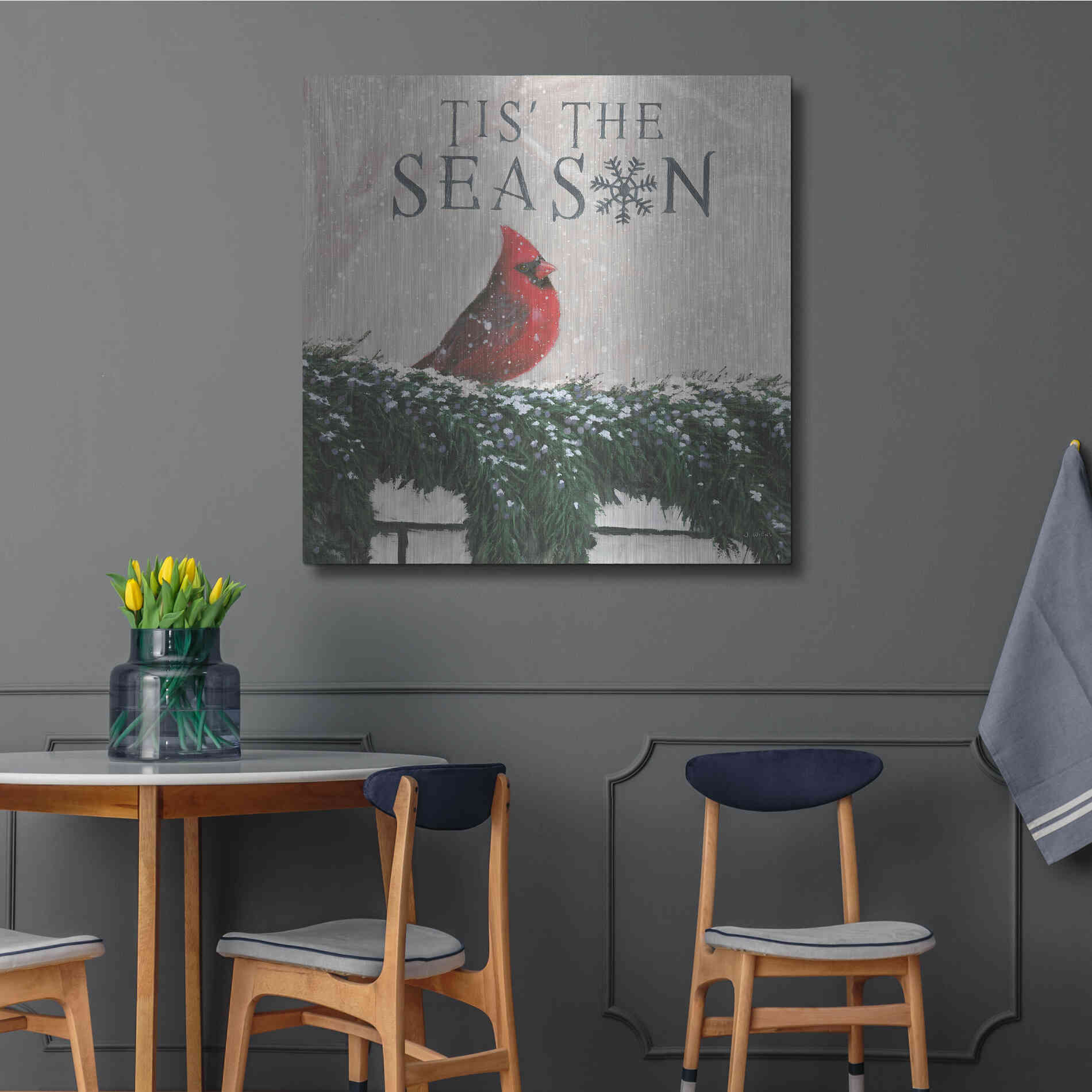 Luxe Metal Art 'Christmas Affinity X' by James Wiens, Metal Wall Art,36x36