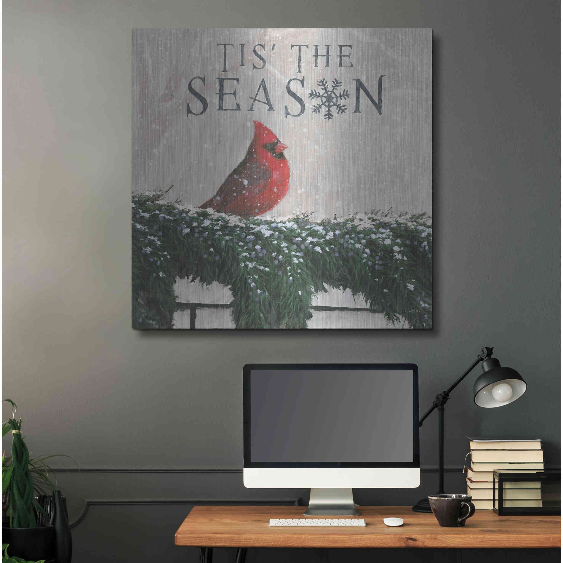 Luxe Metal Art 'Christmas Affinity X' by James Wiens, Metal Wall Art,36x36