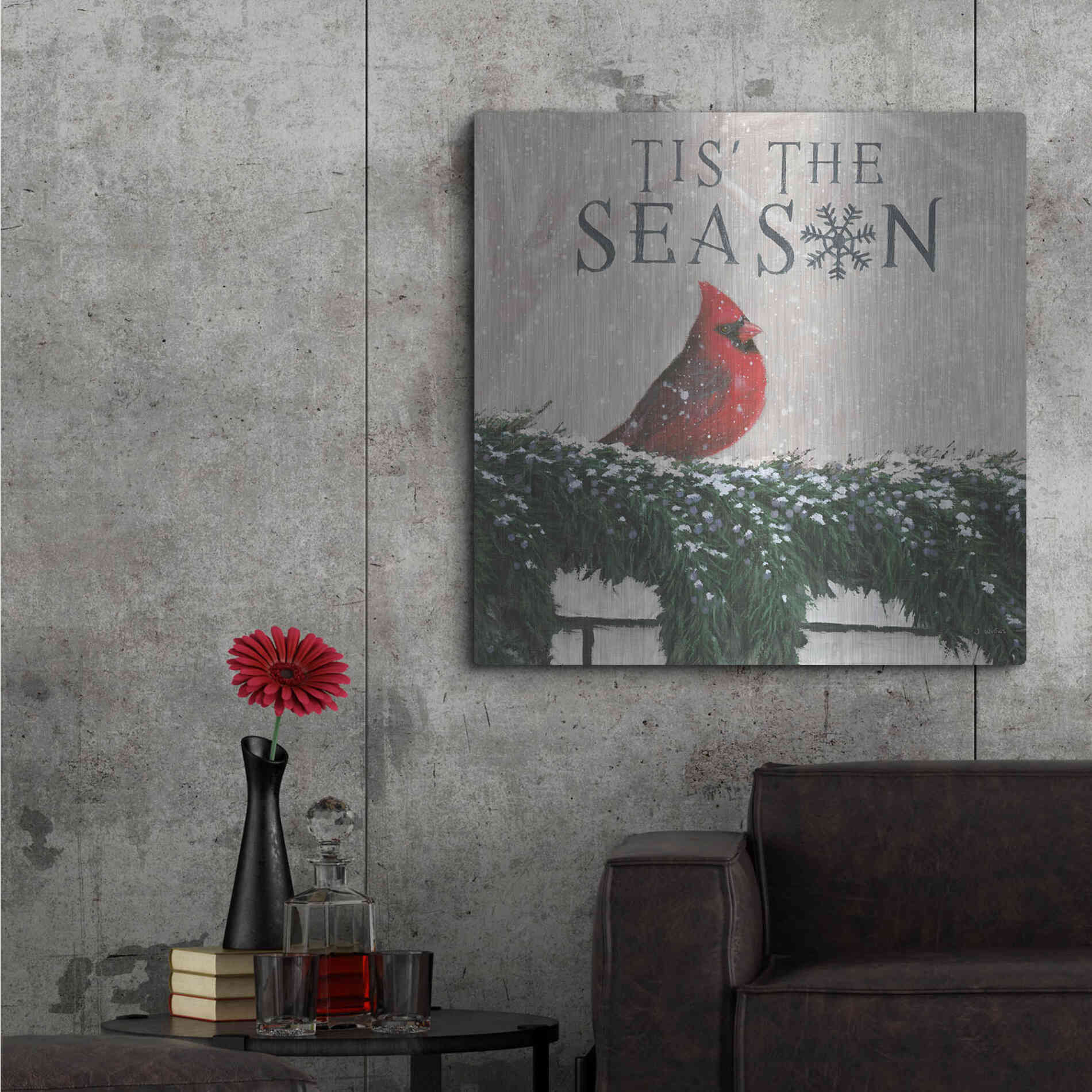 Luxe Metal Art 'Christmas Affinity X' by James Wiens, Metal Wall Art,36x36