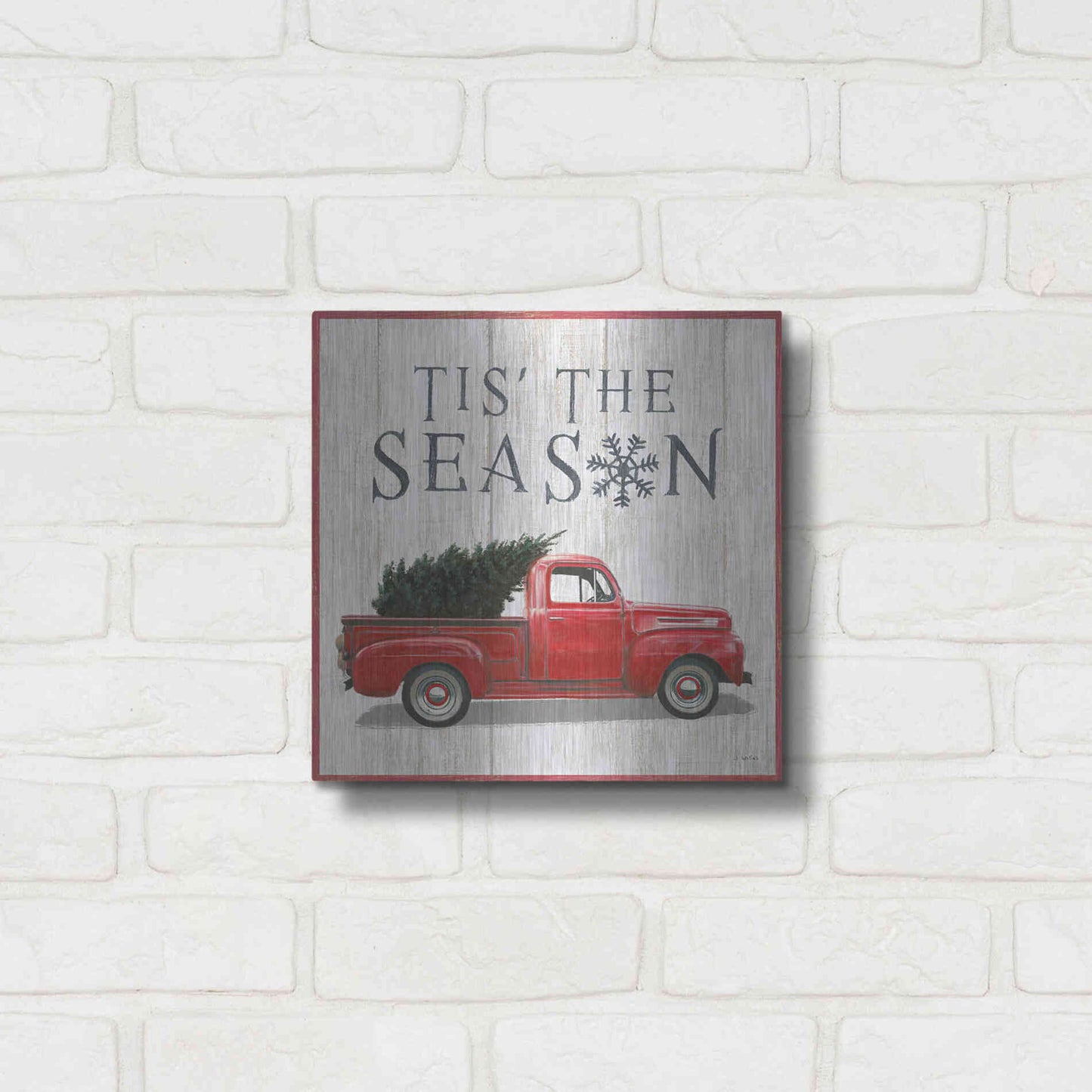 Luxe Metal Art 'Christmas Affinity XI' by James Wiens, Metal Wall Art,12x12