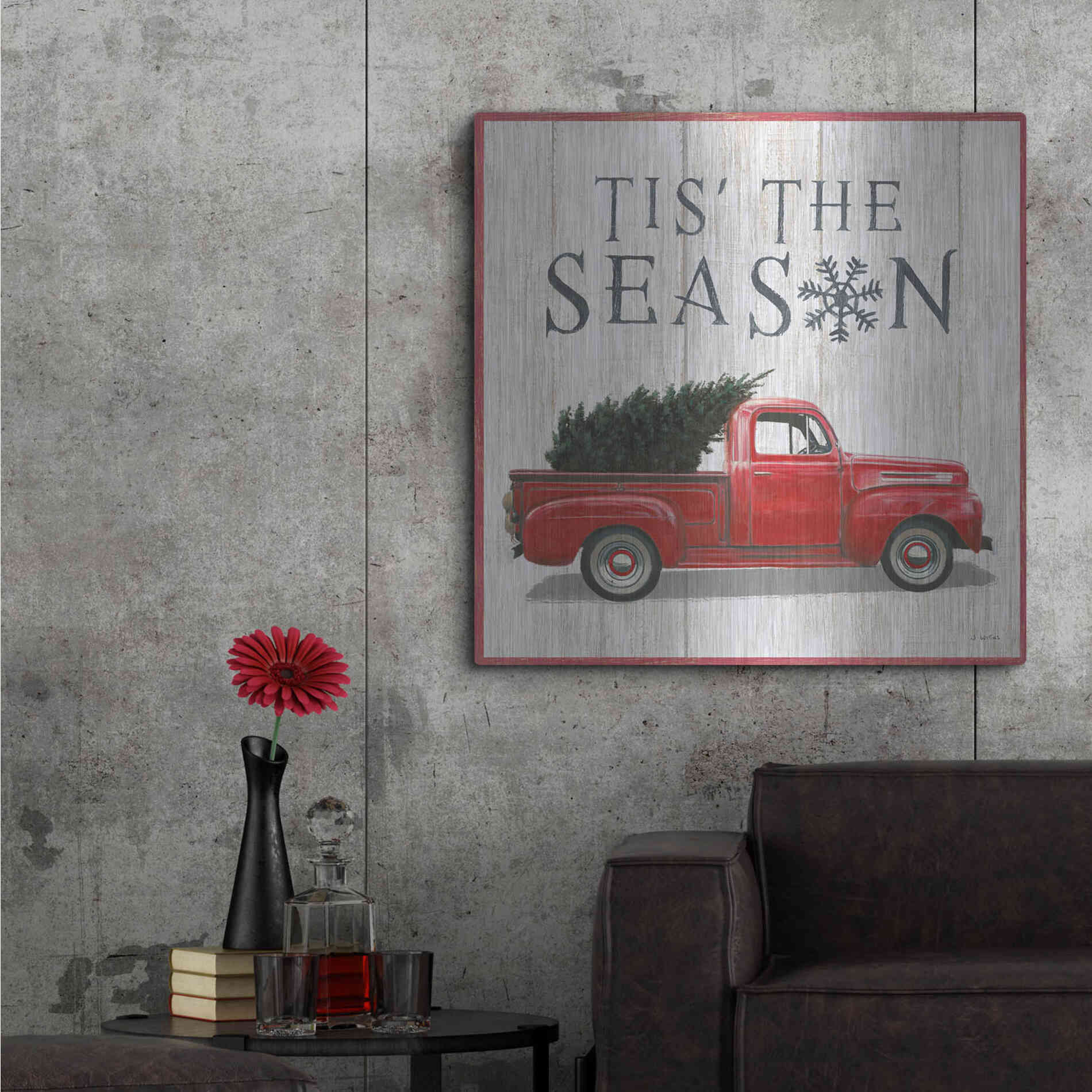 Luxe Metal Art 'Christmas Affinity XI' by James Wiens, Metal Wall Art,36x36