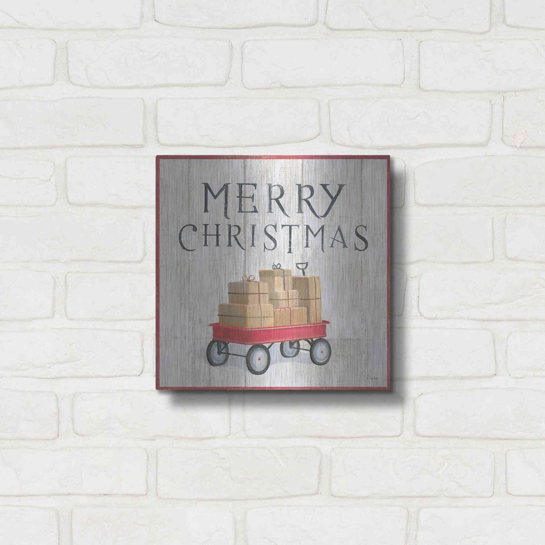 Luxe Metal Art 'Christmas Affinity XII' by James Wiens, Metal Wall Art,12x12