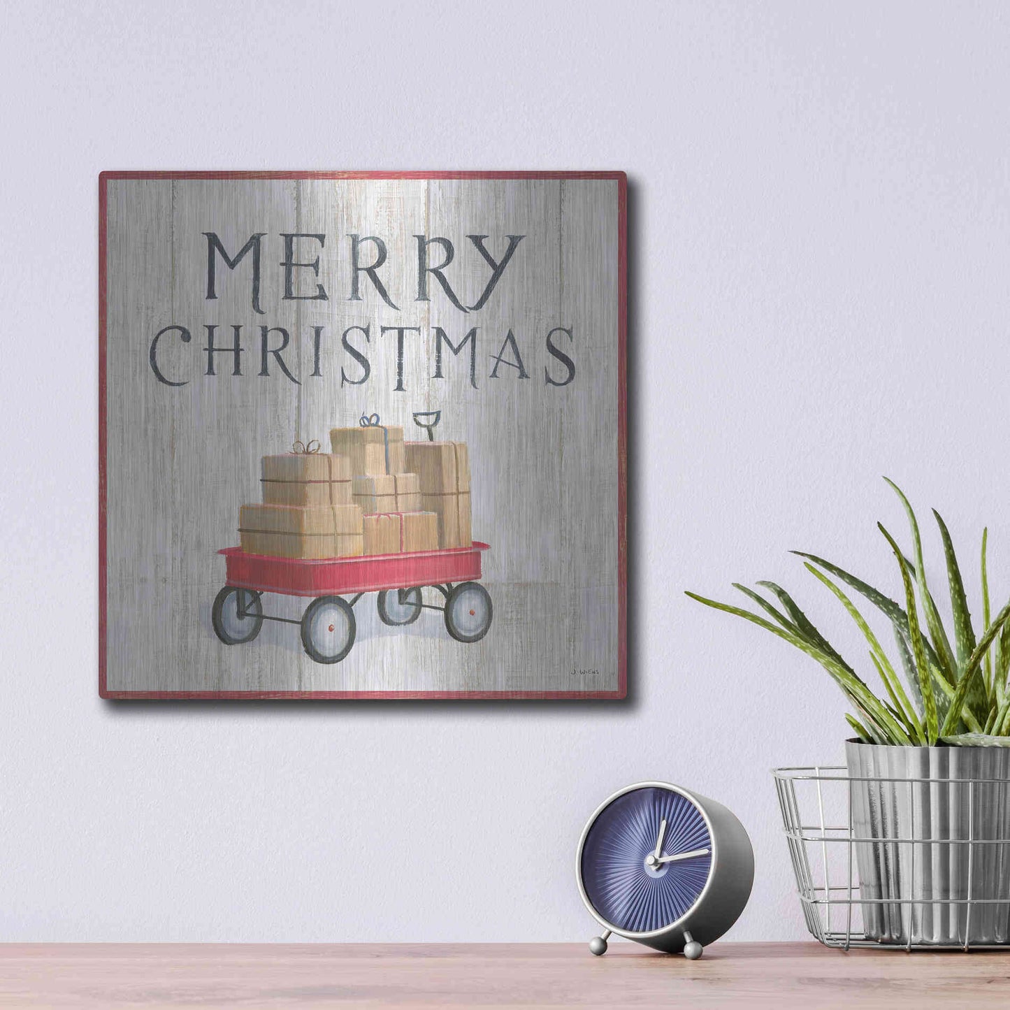 Luxe Metal Art 'Christmas Affinity XII' by James Wiens, Metal Wall Art,12x12