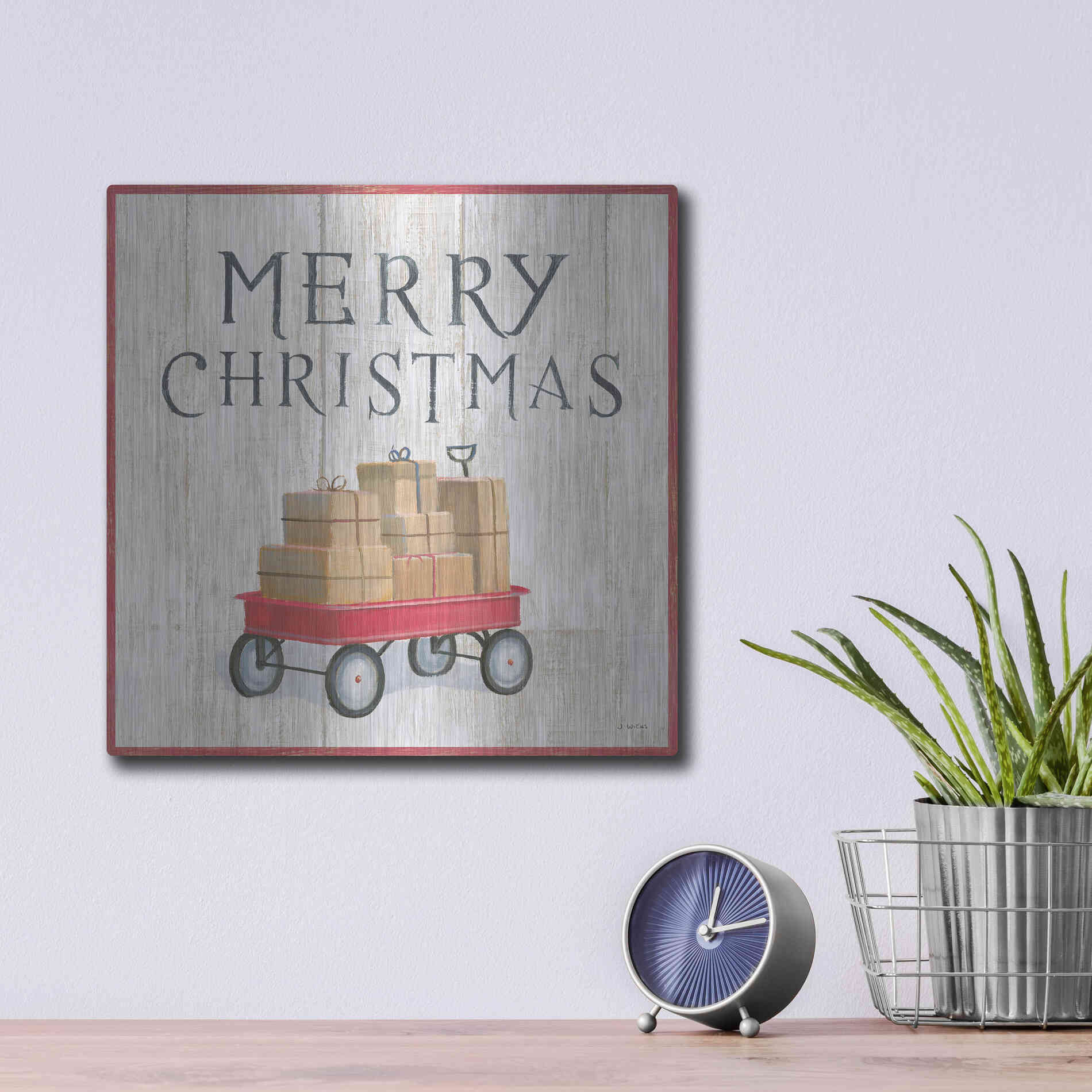 Luxe Metal Art 'Christmas Affinity XII' by James Wiens, Metal Wall Art,12x12