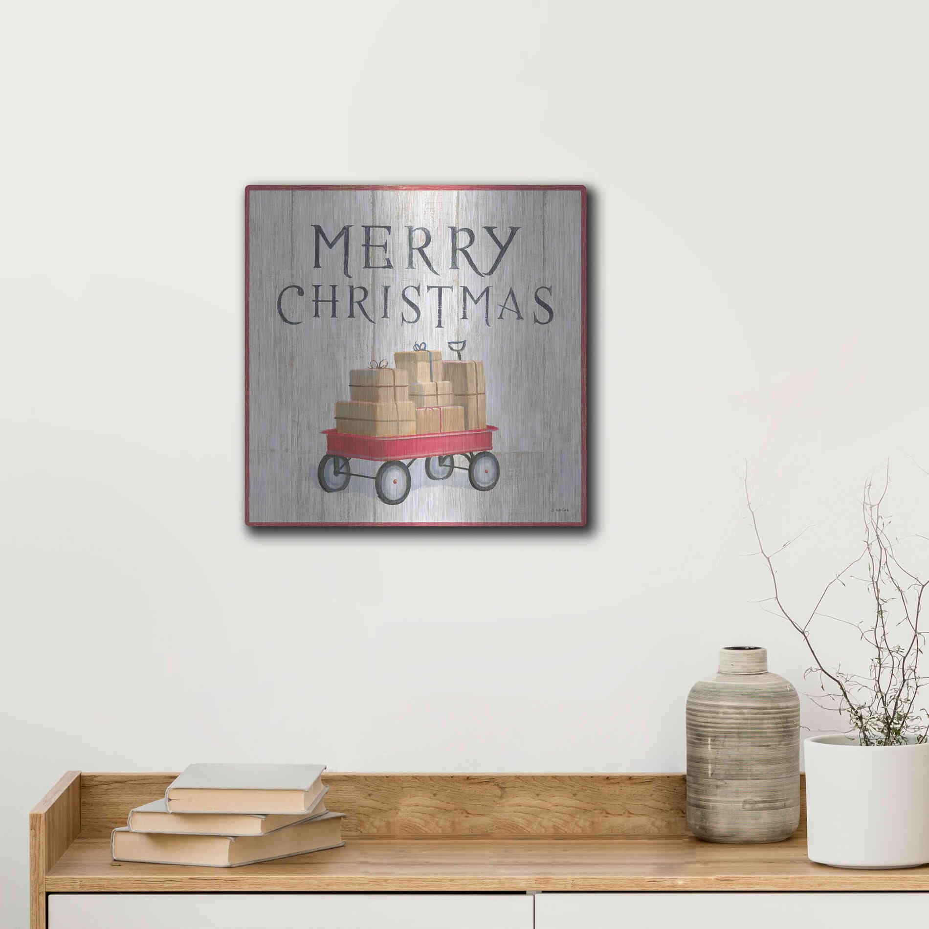 Luxe Metal Art 'Christmas Affinity XII' by James Wiens, Metal Wall Art,12x12