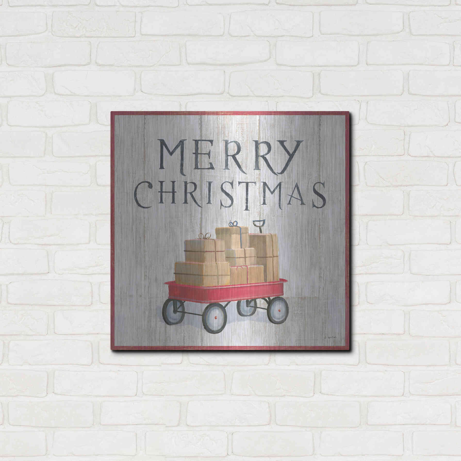 Luxe Metal Art 'Christmas Affinity XII' by James Wiens, Metal Wall Art,24x24