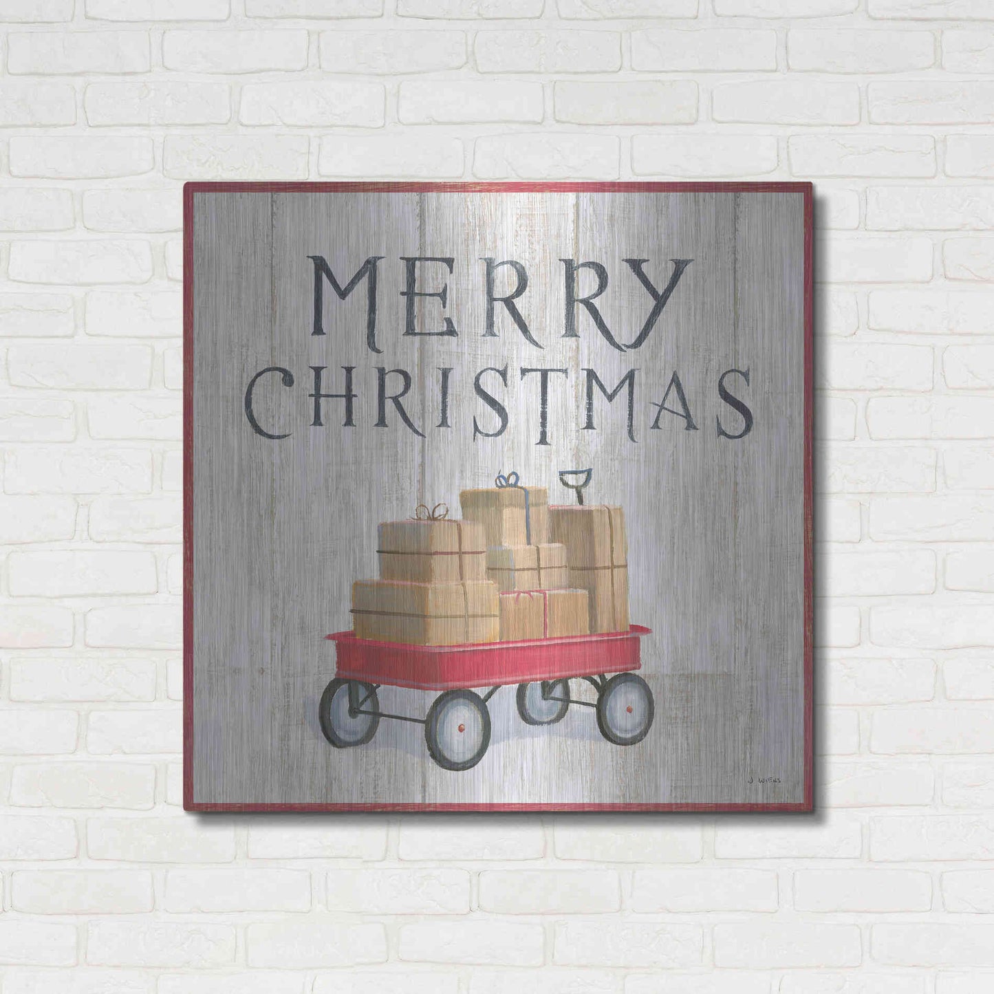 Luxe Metal Art 'Christmas Affinity XII' by James Wiens, Metal Wall Art,36x36