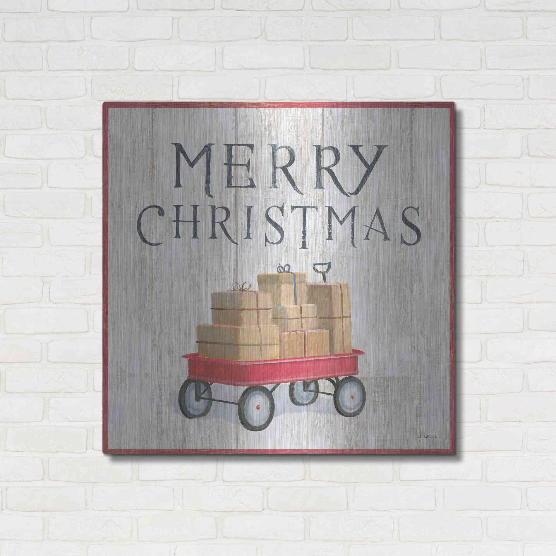 Luxe Metal Art 'Christmas Affinity XII' by James Wiens, Metal Wall Art,36x36