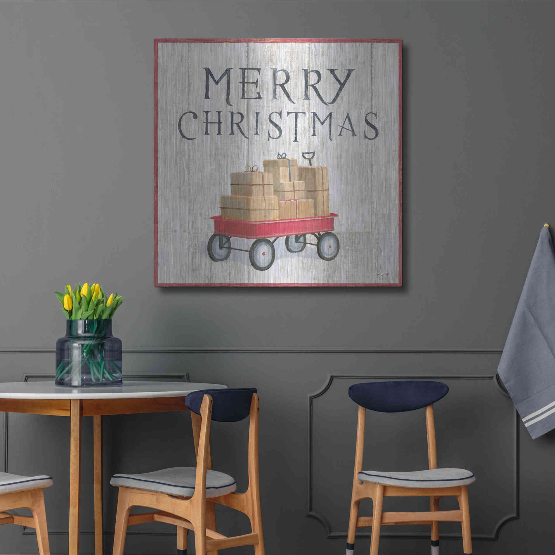 Luxe Metal Art 'Christmas Affinity XII' by James Wiens, Metal Wall Art,36x36