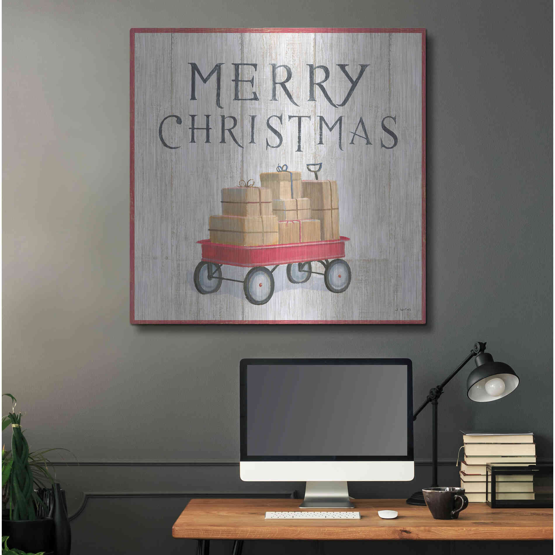 Luxe Metal Art 'Christmas Affinity XII' by James Wiens, Metal Wall Art,36x36