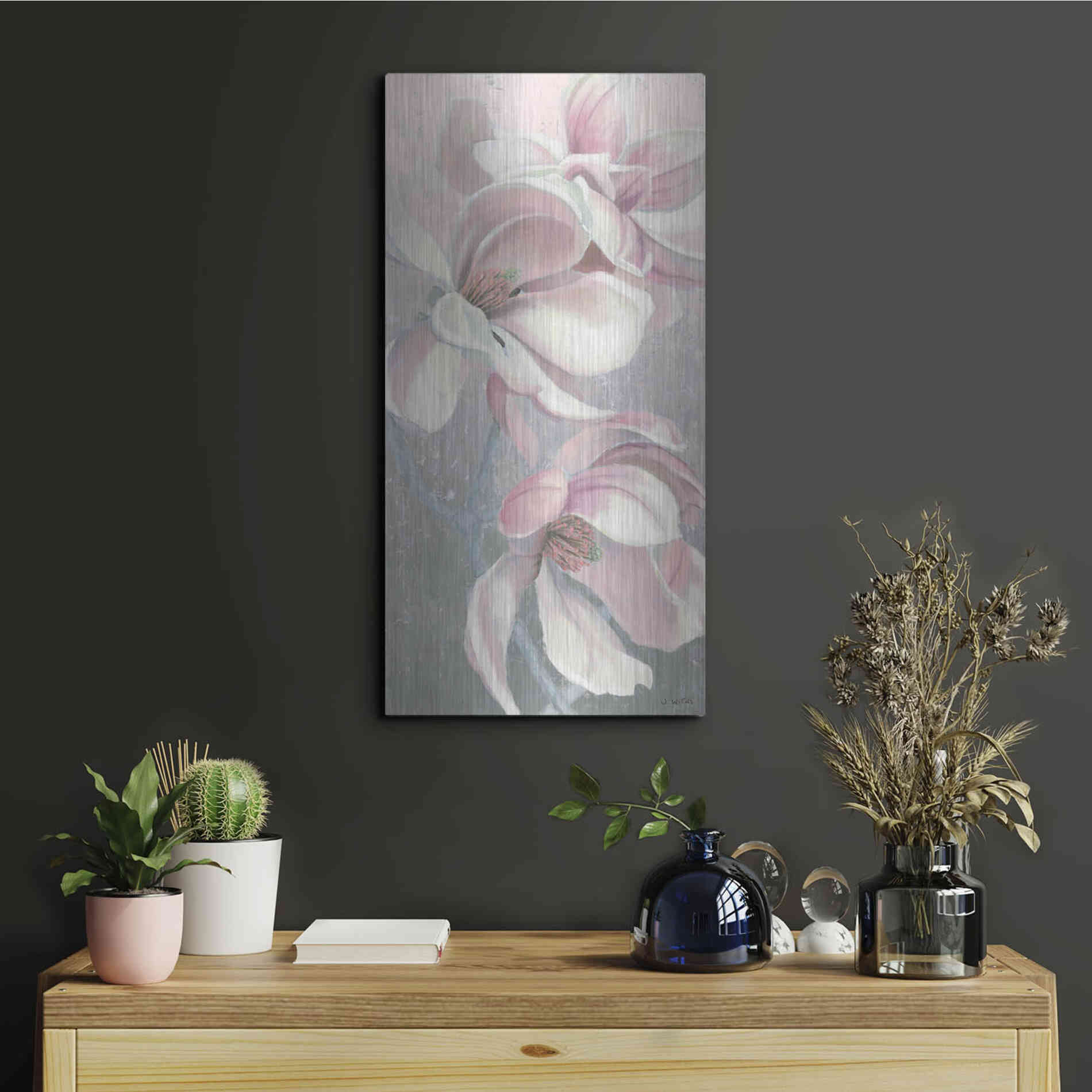 Luxe Metal Art 'Sunrise Blossom I' by James Wiens, Metal Wall Art,12x24