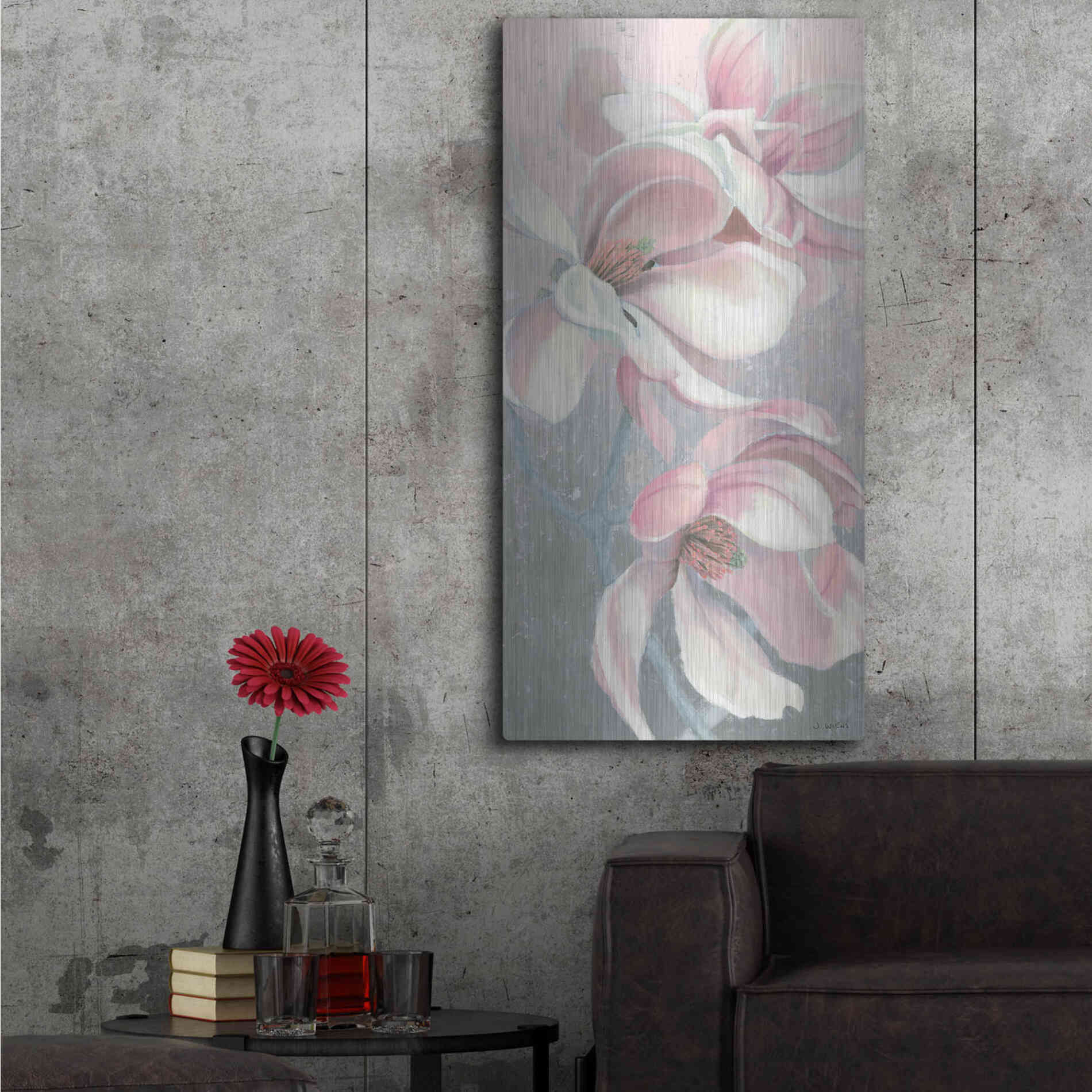 Luxe Metal Art 'Sunrise Blossom I' by James Wiens, Metal Wall Art,24x48