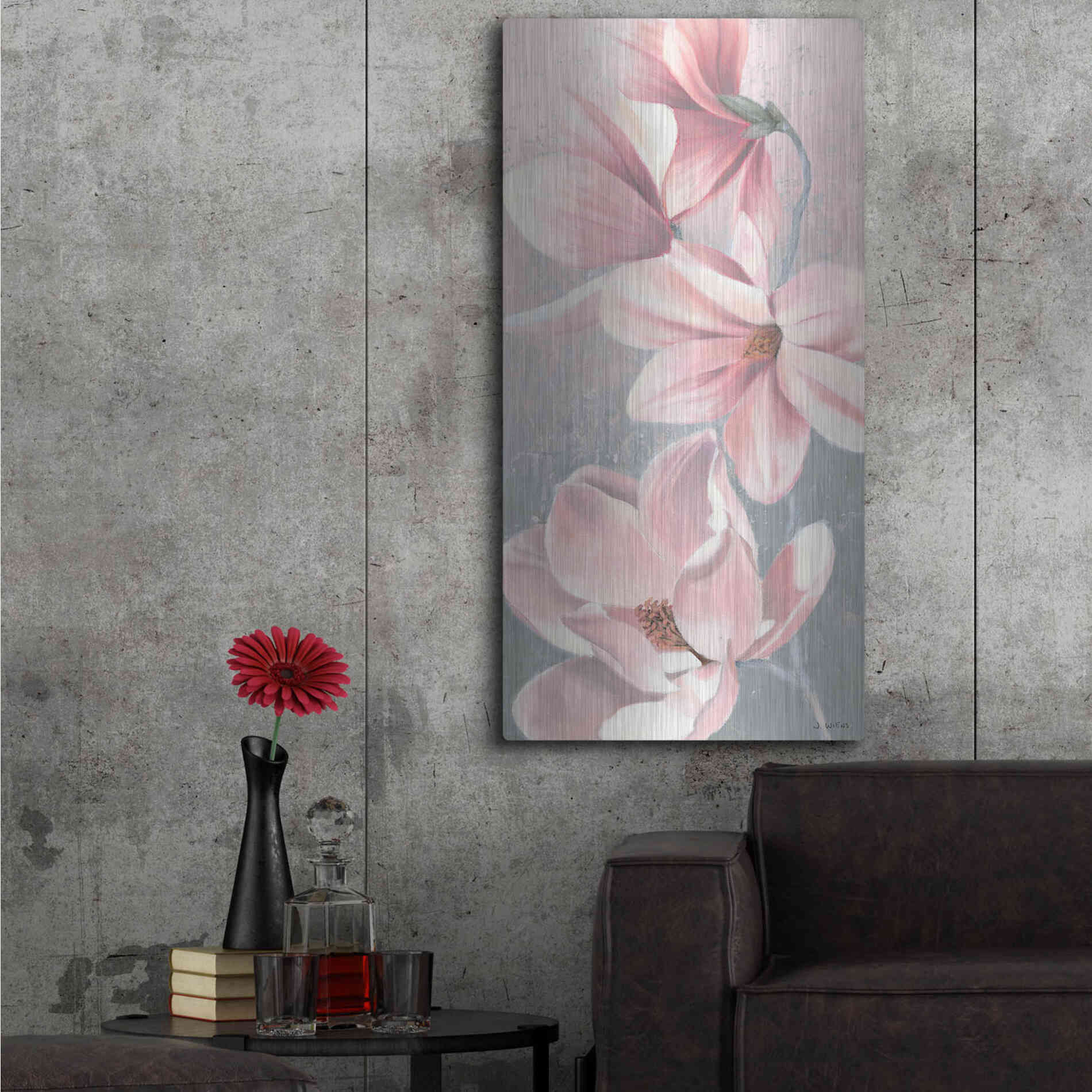 Luxe Metal Art 'Sunrise Blossom II' by James Wiens, Metal Wall Art,24x48