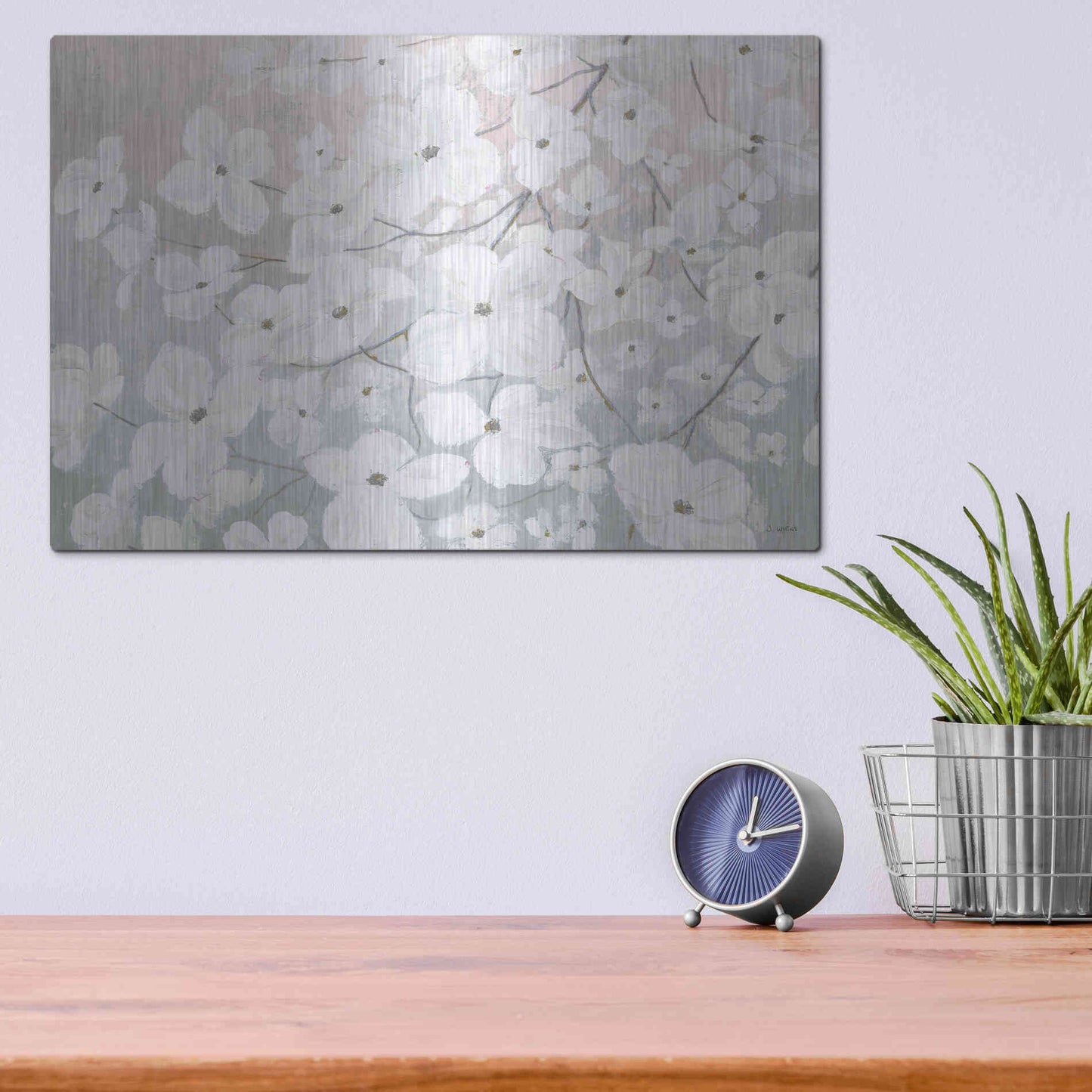 Luxe Metal Art 'Bringing in Blossoms' by James Wiens, Metal Wall Art,16x12
