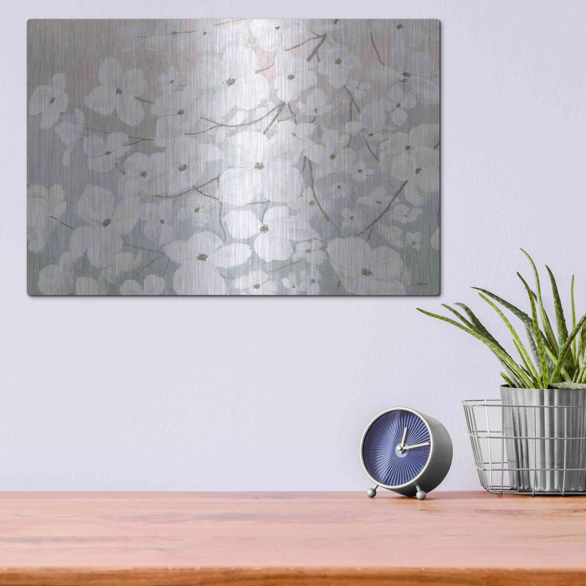 Luxe Metal Art 'Bringing in Blossoms' by James Wiens, Metal Wall Art,16x12