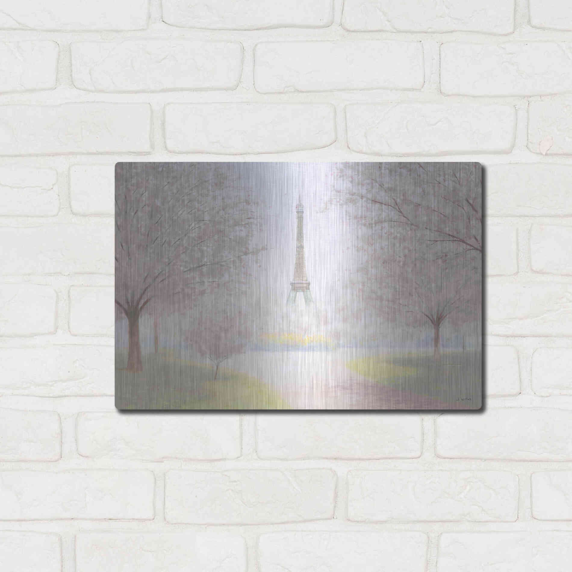Luxe Metal Art 'Pretty Paris' by James Wiens, Metal Wall Art,16x12