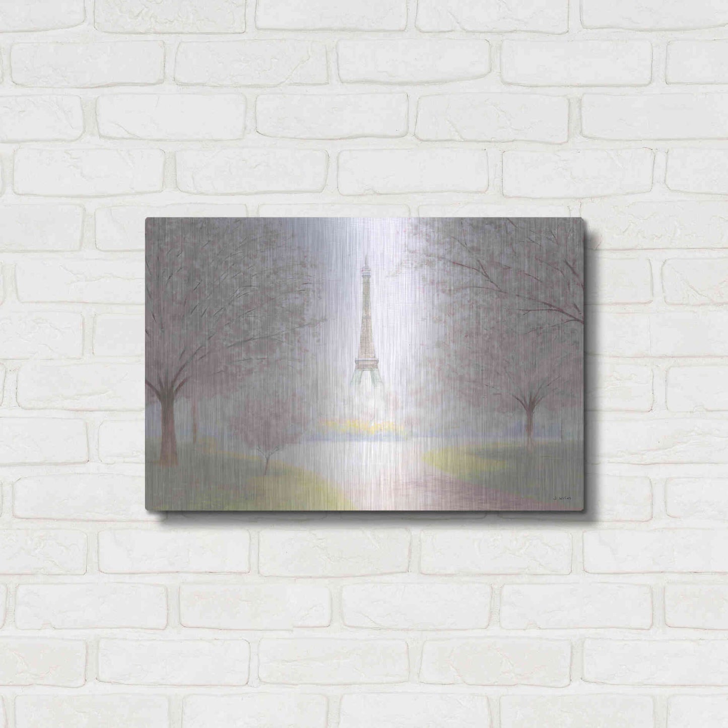 Luxe Metal Art 'Pretty Paris' by James Wiens, Metal Wall Art,24x16