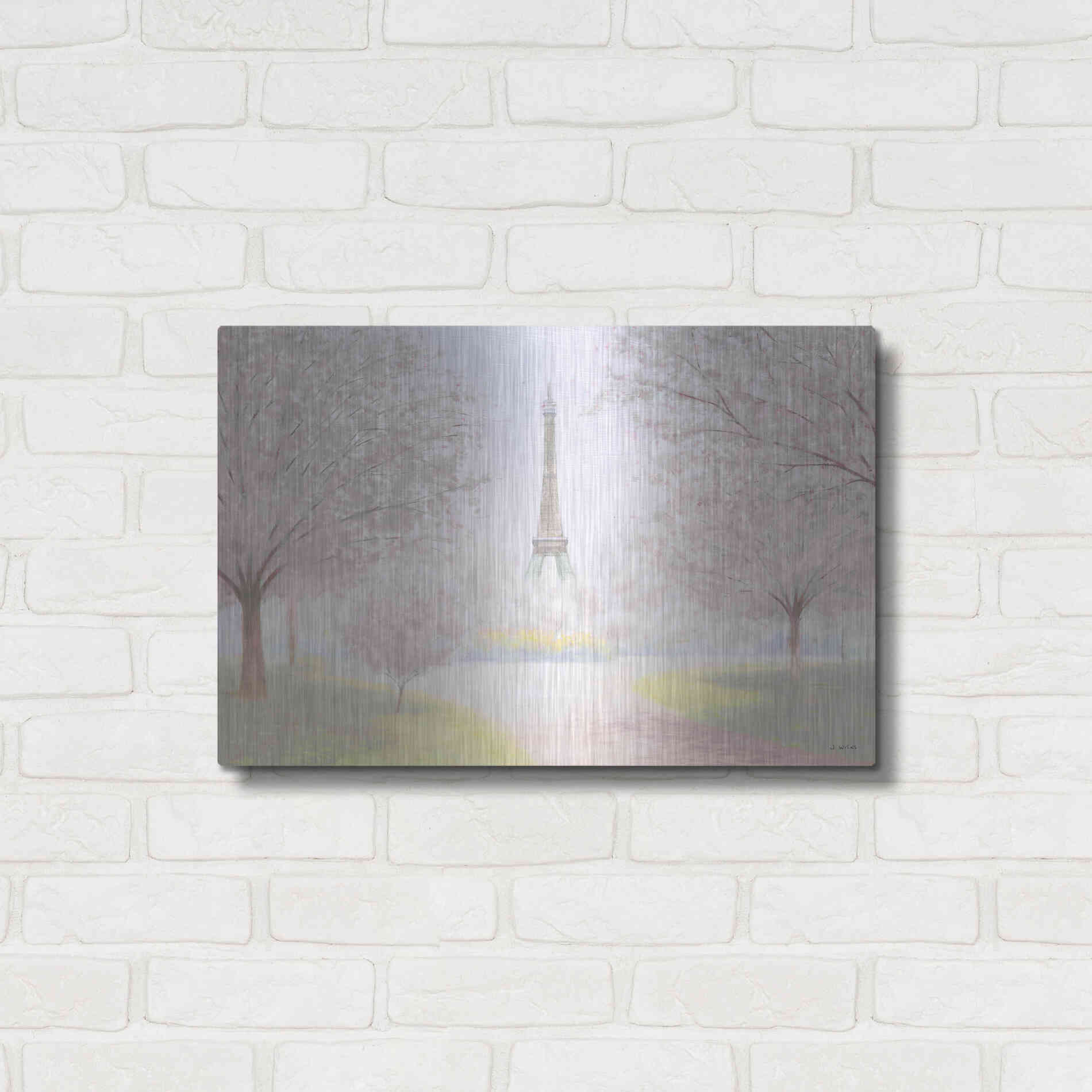 Luxe Metal Art 'Pretty Paris' by James Wiens, Metal Wall Art,24x16