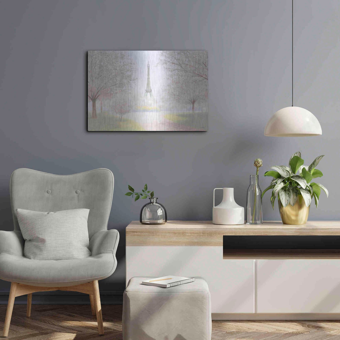 Luxe Metal Art 'Pretty Paris' by James Wiens, Metal Wall Art,24x16