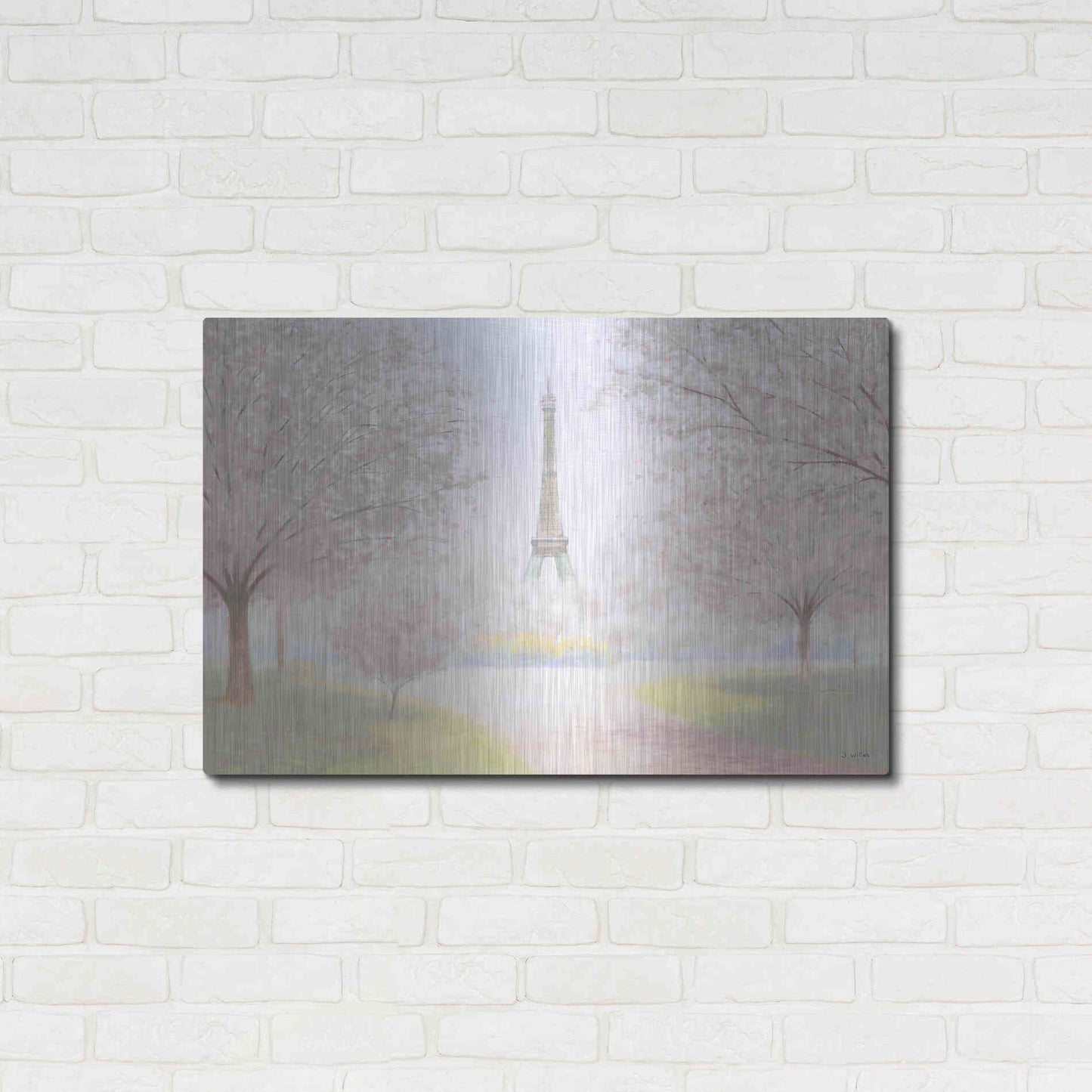 Luxe Metal Art 'Pretty Paris' by James Wiens, Metal Wall Art,36x24