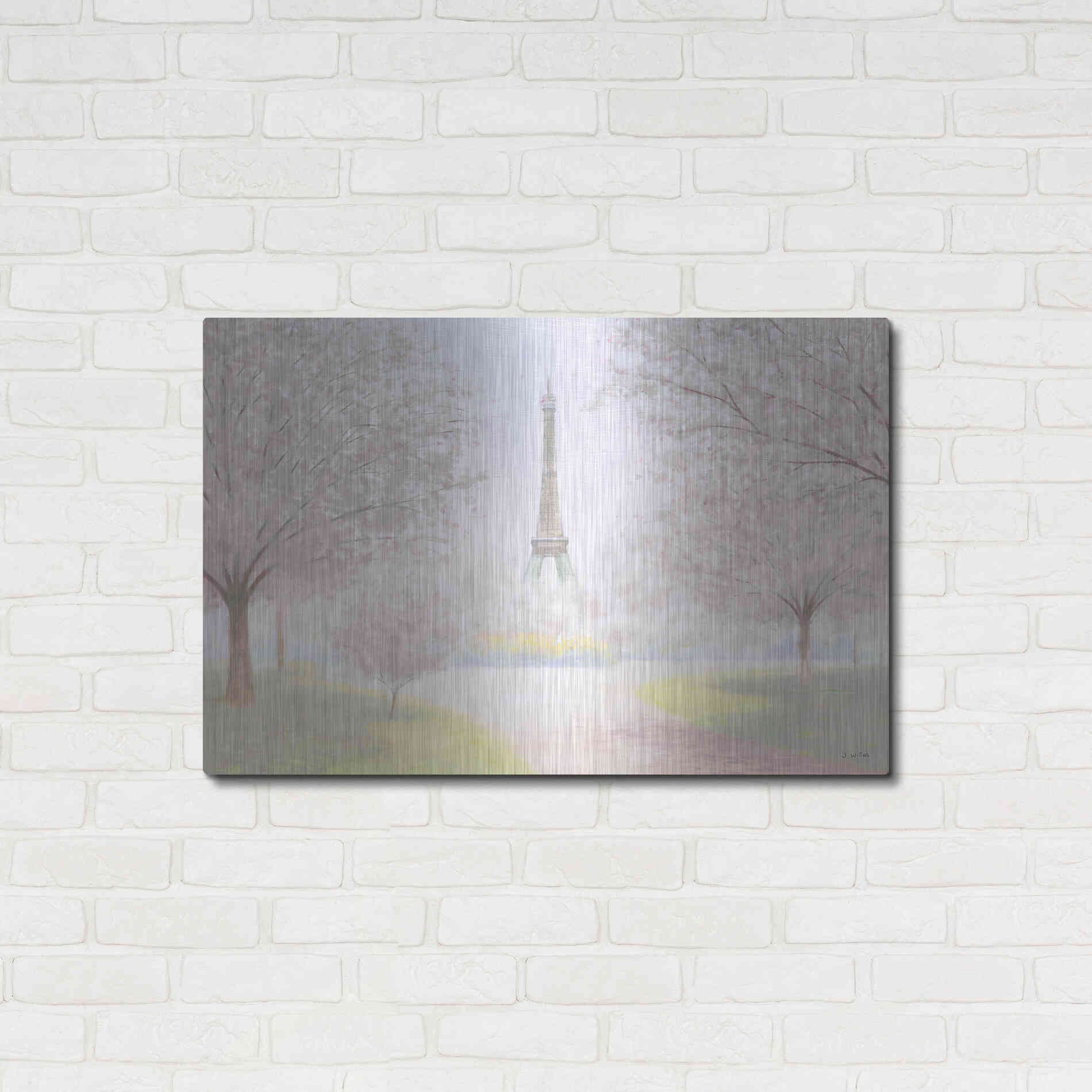 Luxe Metal Art 'Pretty Paris' by James Wiens, Metal Wall Art,36x24