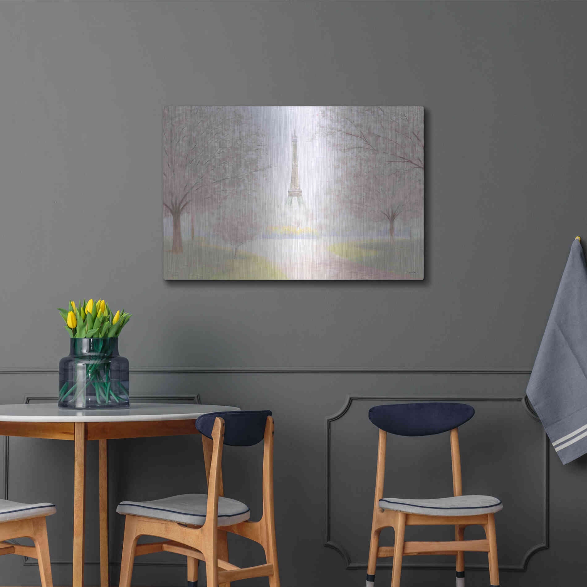Luxe Metal Art 'Pretty Paris' by James Wiens, Metal Wall Art,36x24