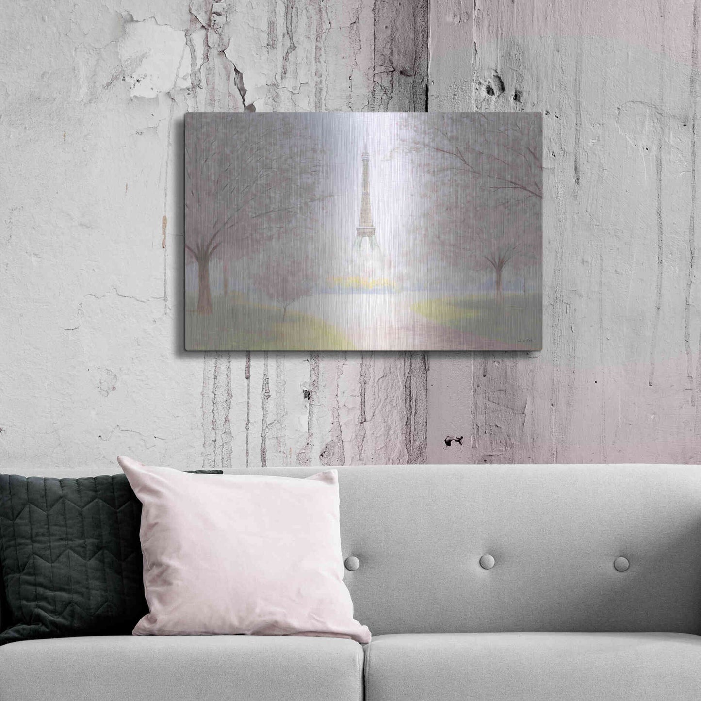 Luxe Metal Art 'Pretty Paris' by James Wiens, Metal Wall Art,36x24