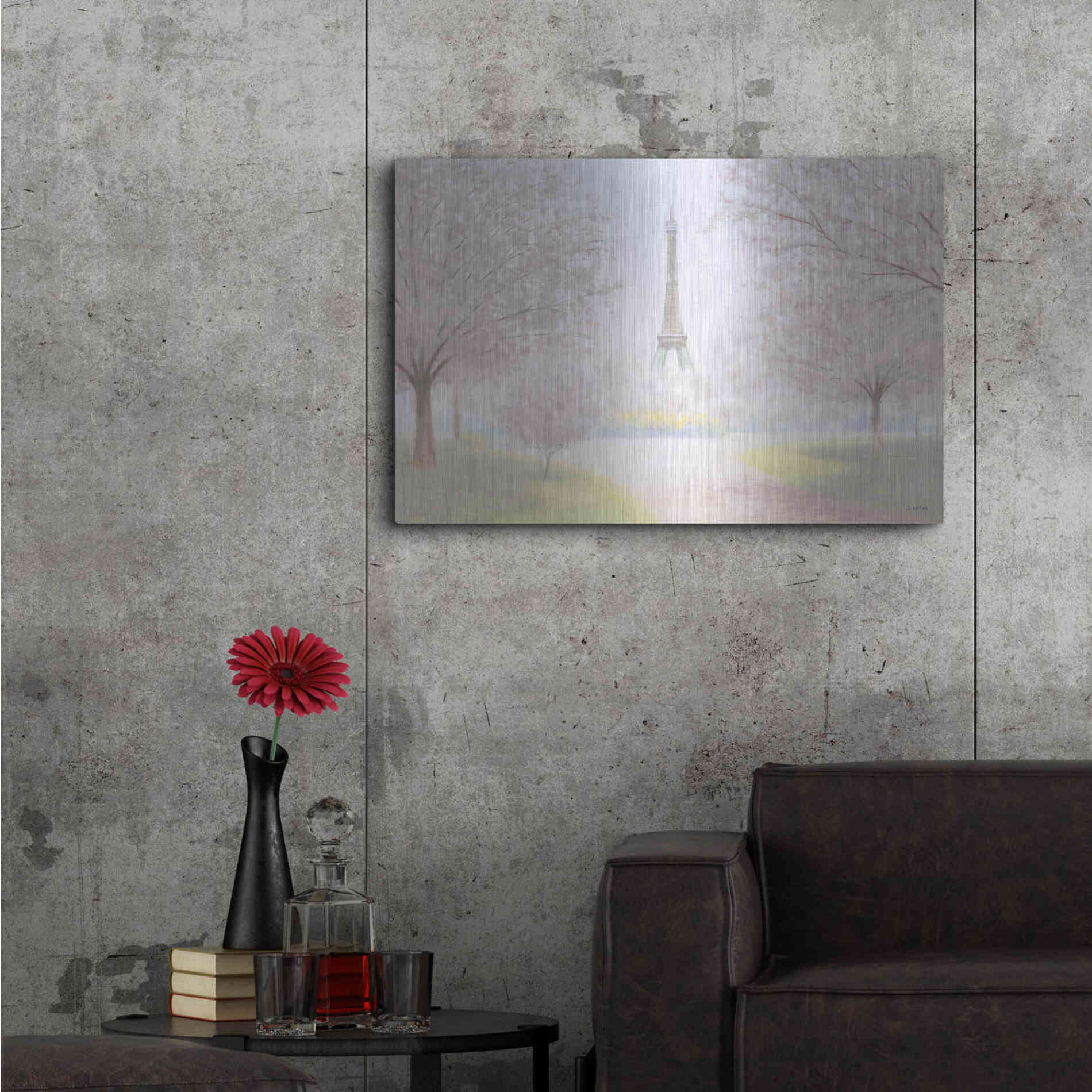Luxe Metal Art 'Pretty Paris' by James Wiens, Metal Wall Art,36x24