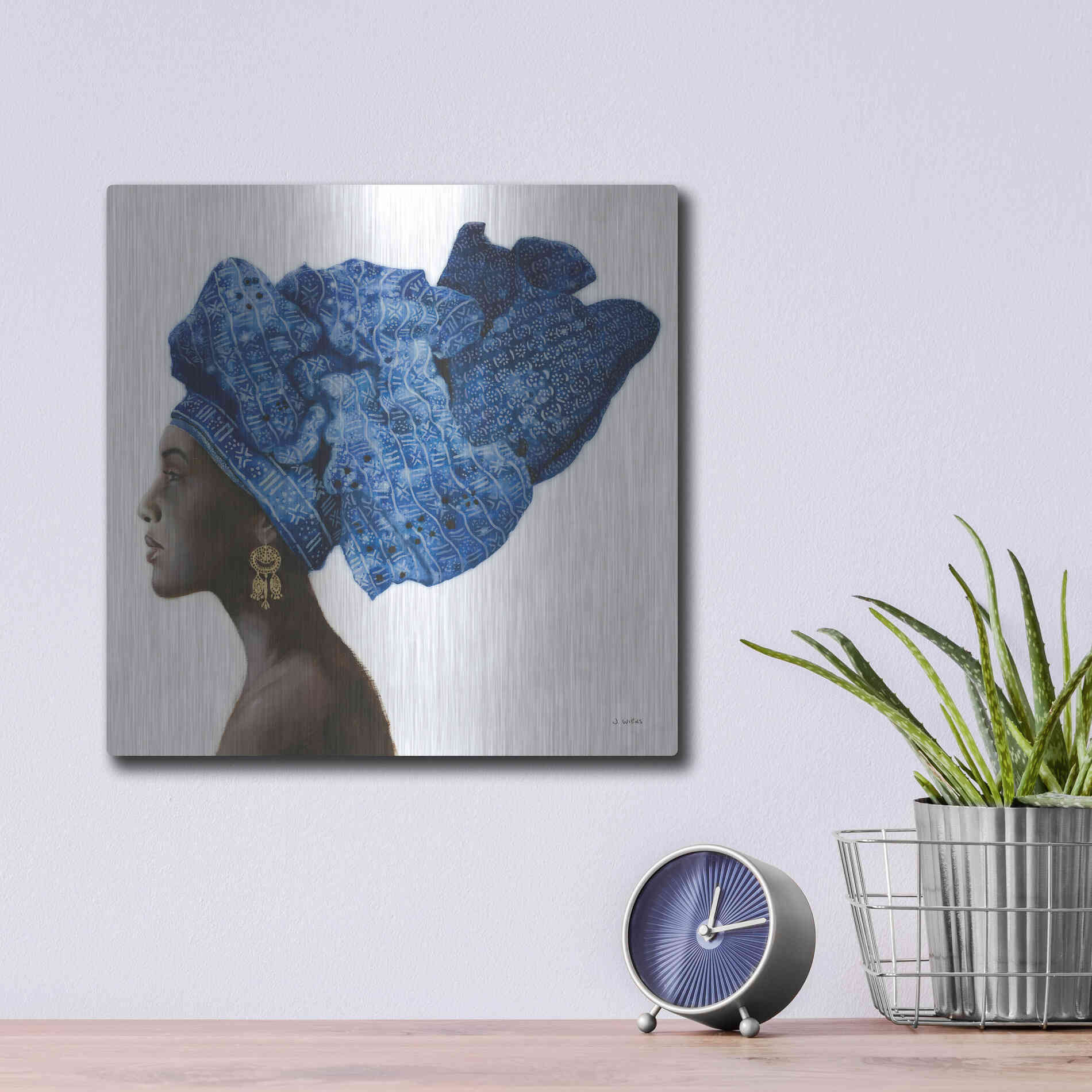 Luxe Metal Art 'Pure Style' by James Wiens, Metal Wall Art,12x12