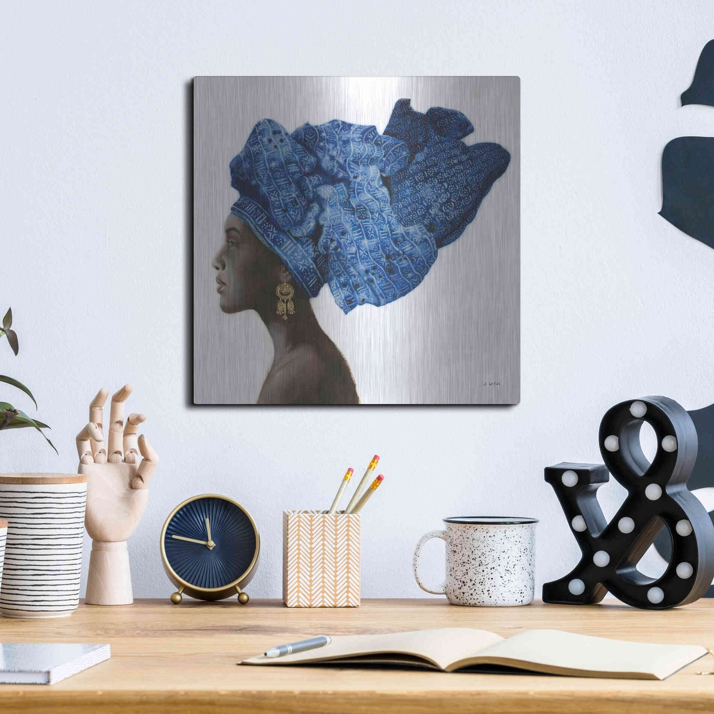 Luxe Metal Art 'Pure Style' by James Wiens, Metal Wall Art,12x12