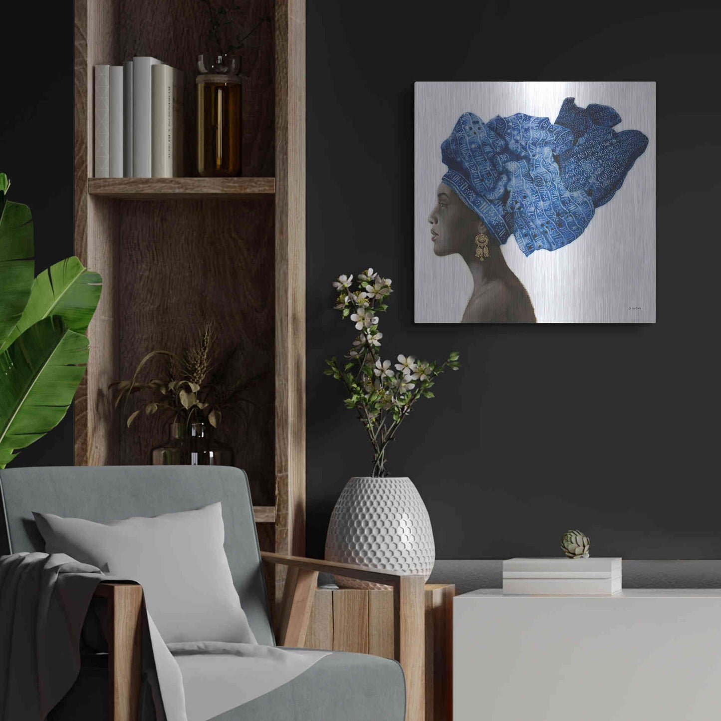 Luxe Metal Art 'Pure Style' by James Wiens, Metal Wall Art,24x24