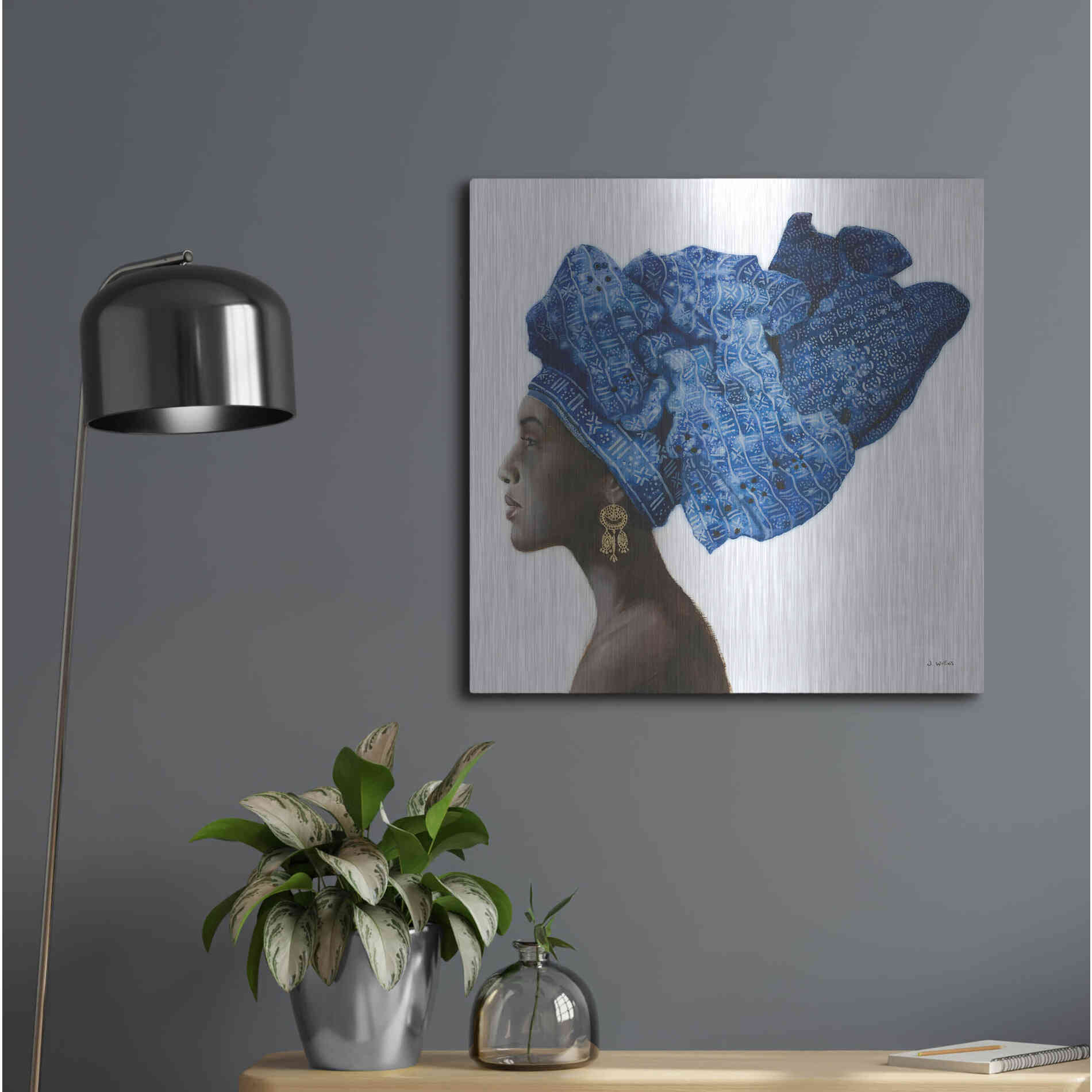 Luxe Metal Art 'Pure Style' by James Wiens, Metal Wall Art,24x24