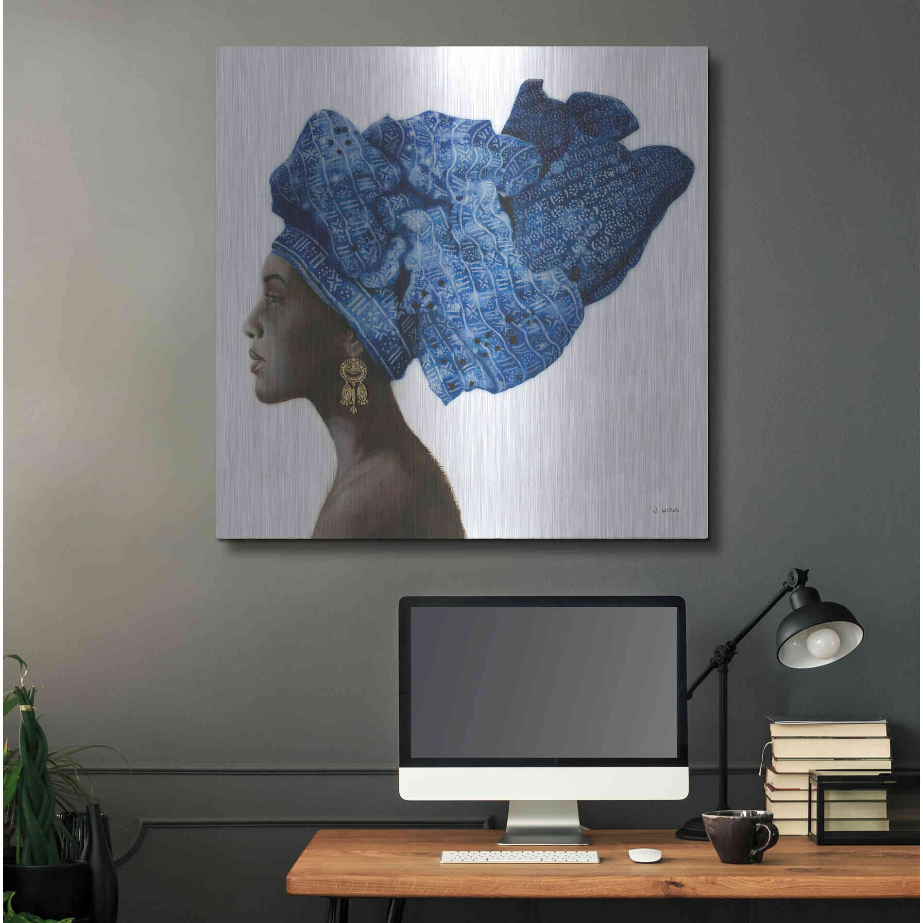 Luxe Metal Art 'Pure Style' by James Wiens, Metal Wall Art,36x36