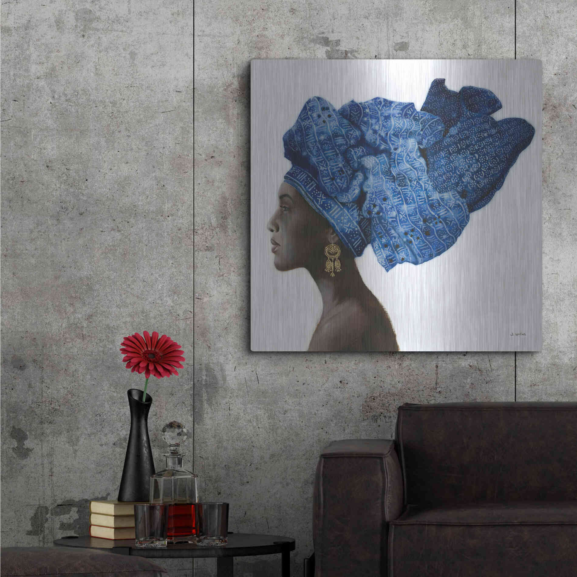 Luxe Metal Art 'Pure Style' by James Wiens, Metal Wall Art,36x36