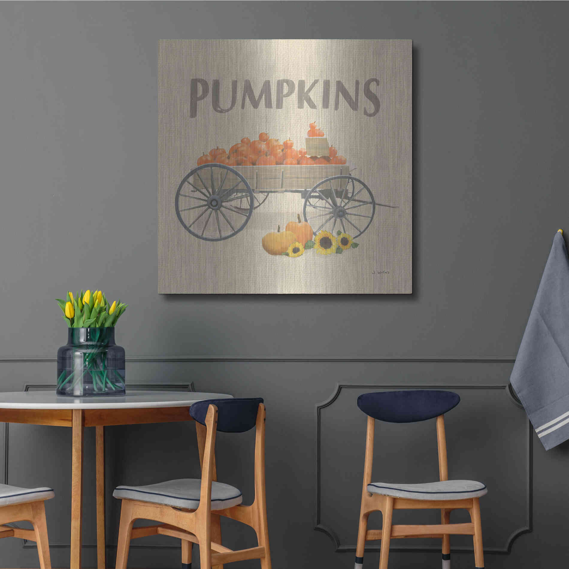 Luxe Metal Art 'Heartland Harvest Moments IV' by James Wiens, Metal Wall Art,36x36