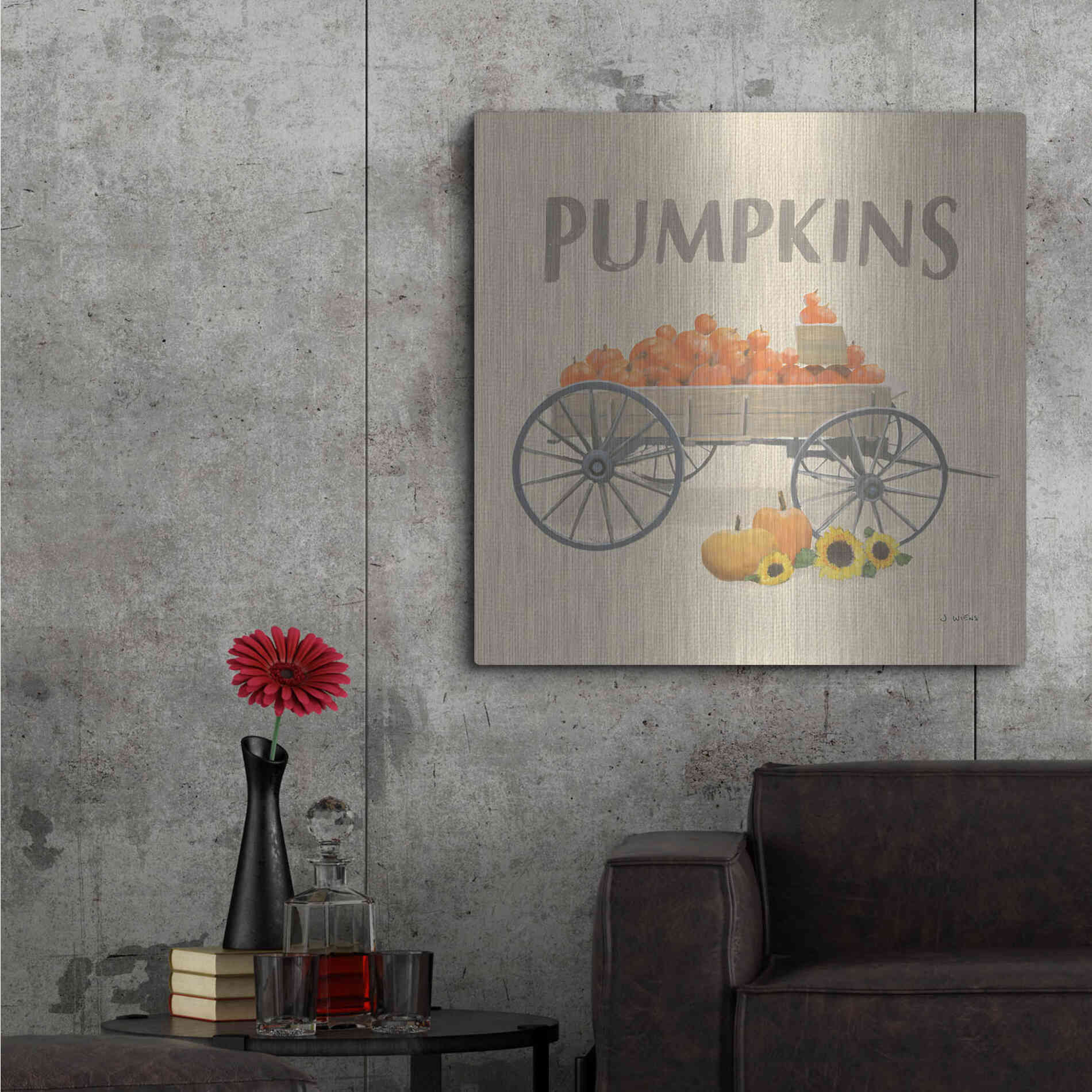 Luxe Metal Art 'Heartland Harvest Moments IV' by James Wiens, Metal Wall Art,36x36